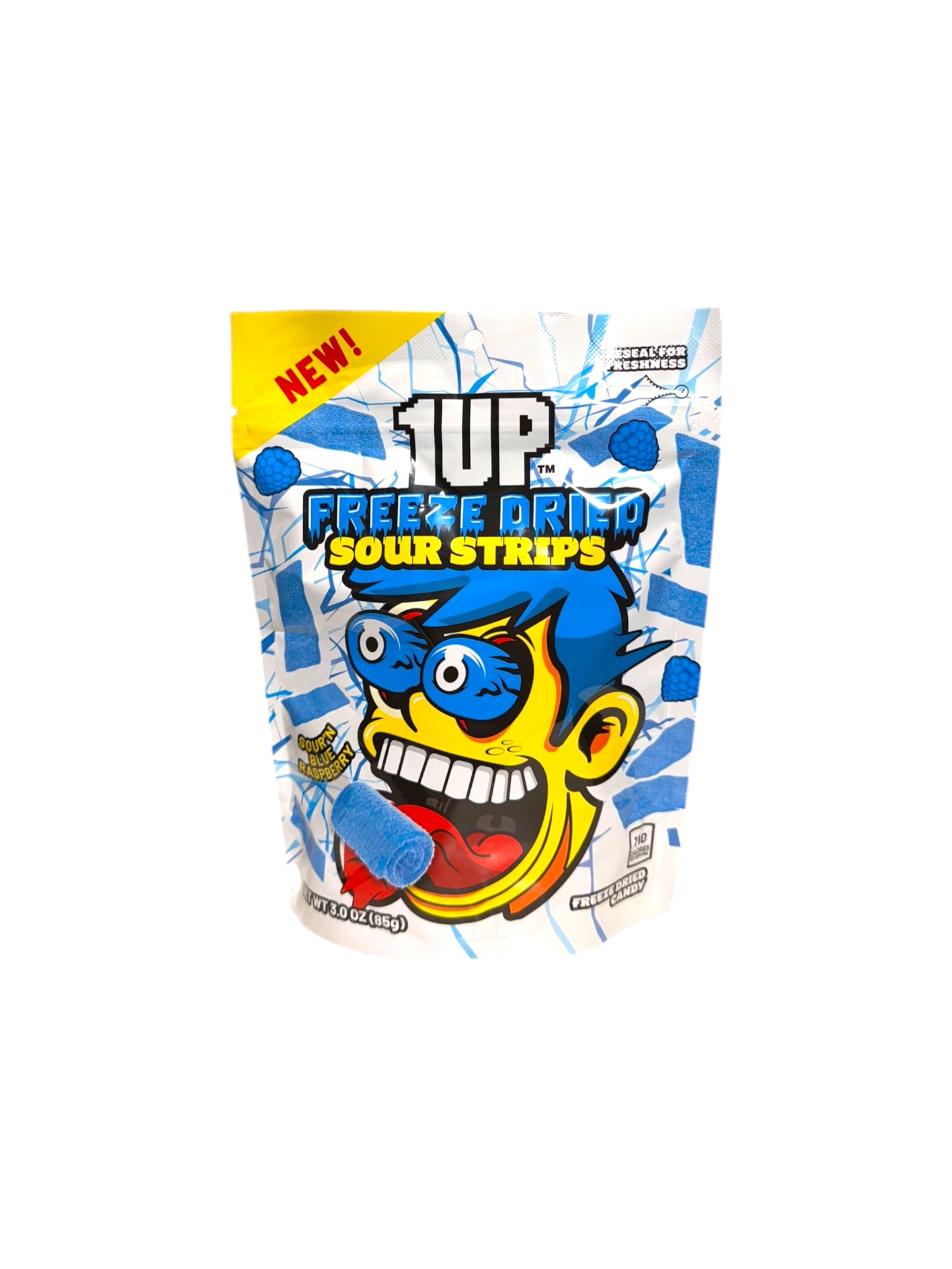 1UP freeze dried blue raspberry candy 120g crunchy sweet tangy snack

