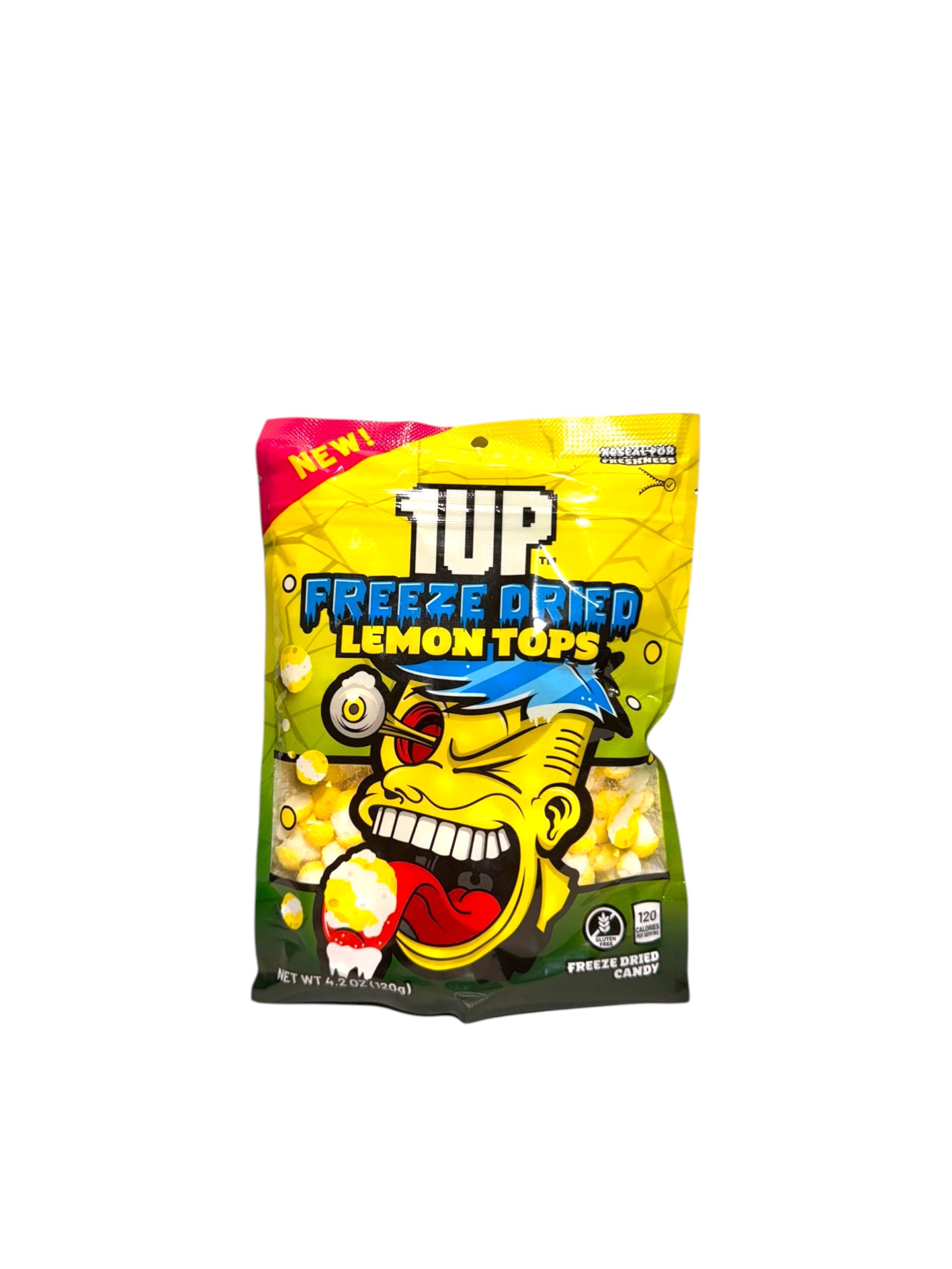 1UP freeze dried lemon tops candy 120g crunchy tangy citrus snack
