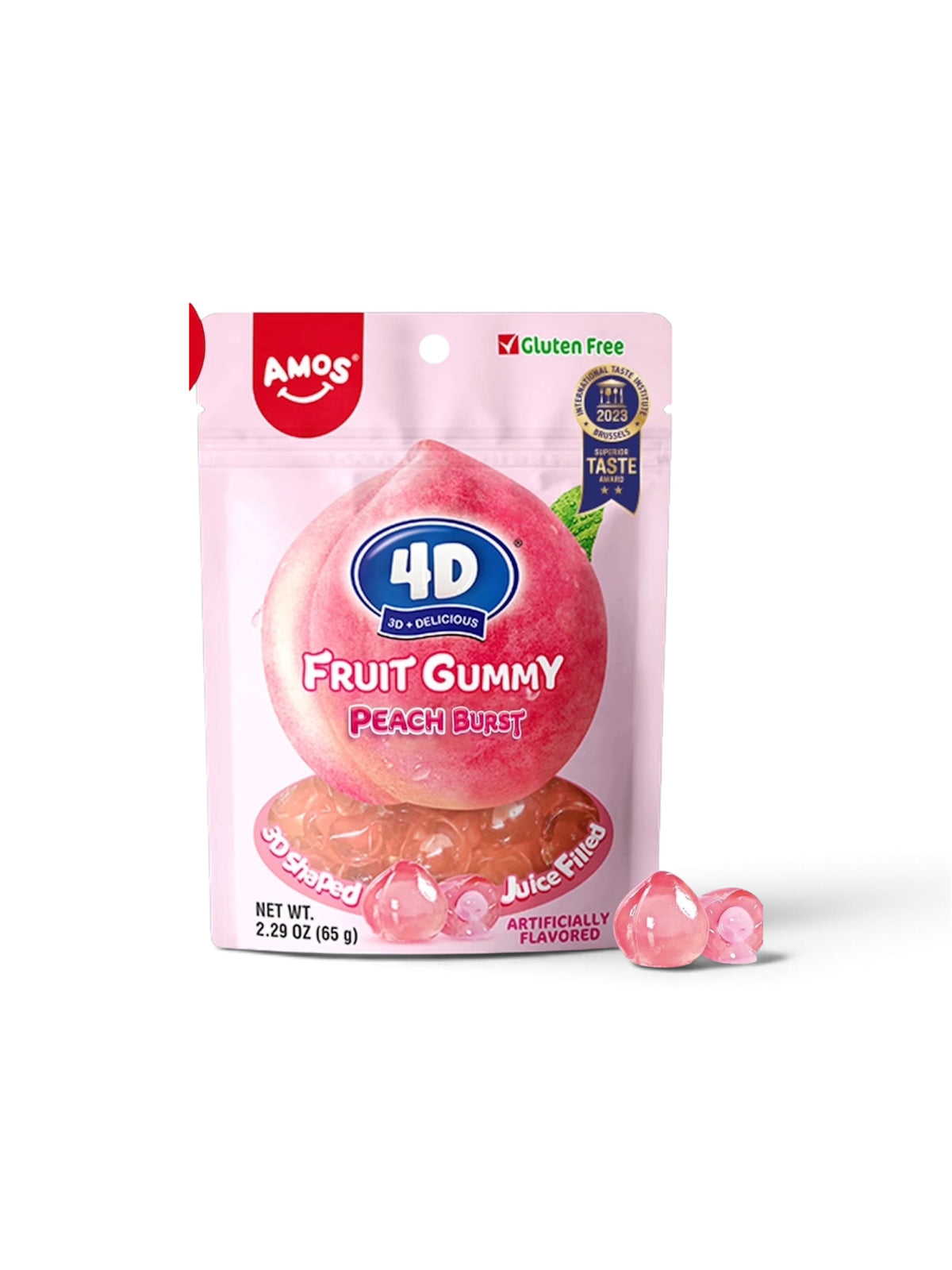 Amos 4D Fruit Gummy – Grape, Peach, Drinks & Pineapple