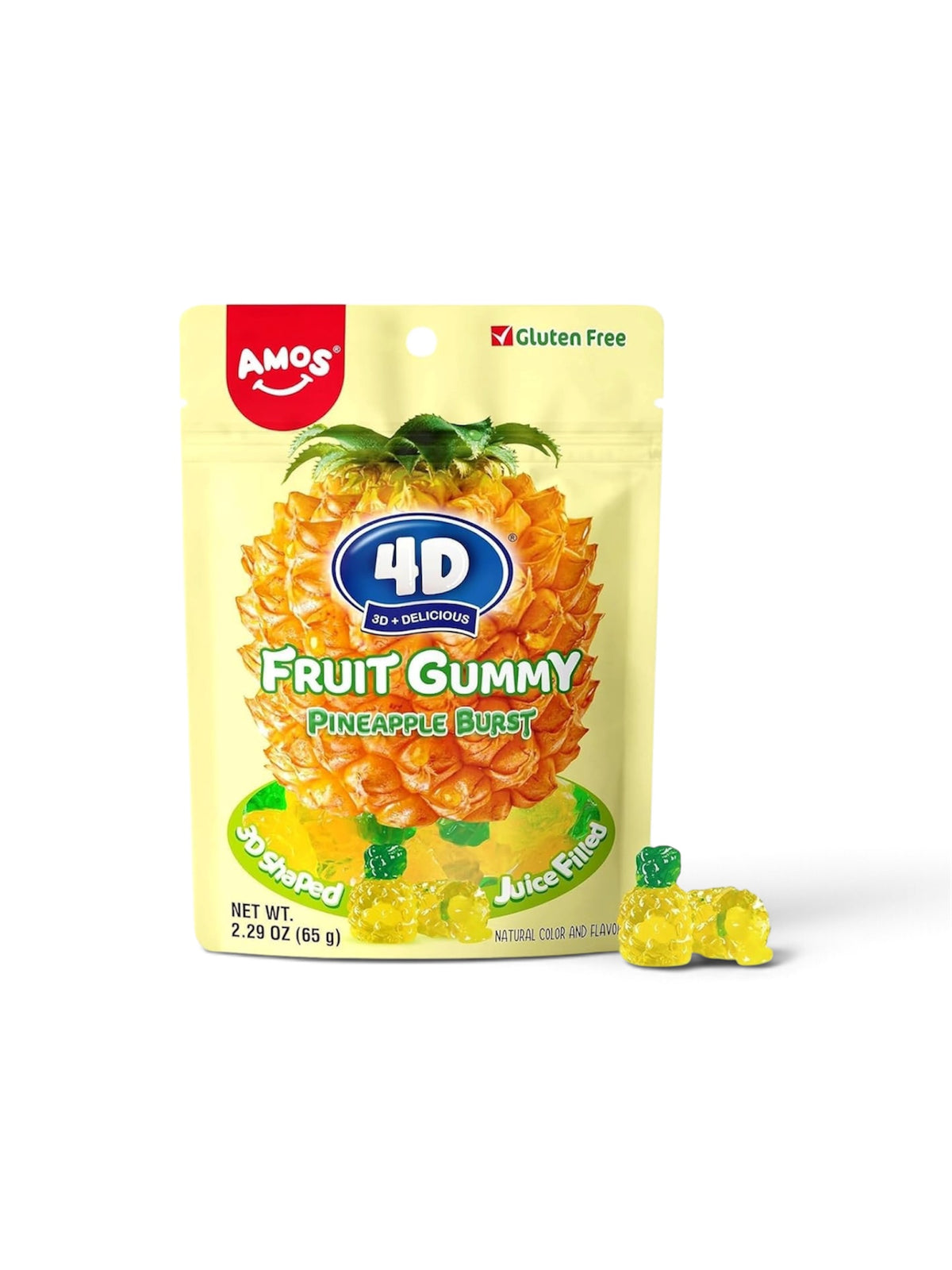 Amos 4D Fruit Gummy – Grape, Peach, Drinks & Pineapple