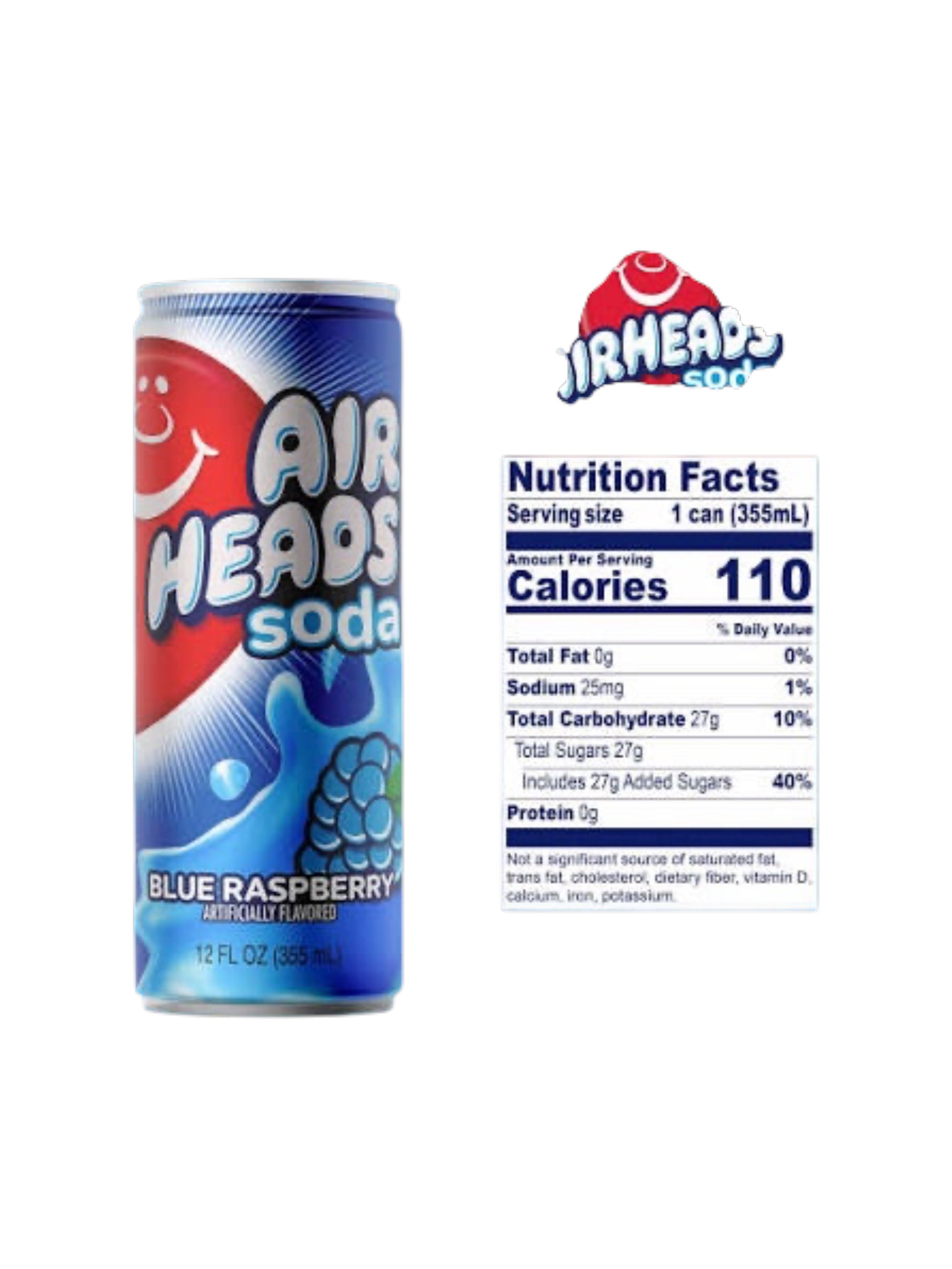 Airheads Blue Raspberry Soda 12oz (355ml) – Blue Raspberry Candy Drink USA from Miami Florida Imported
