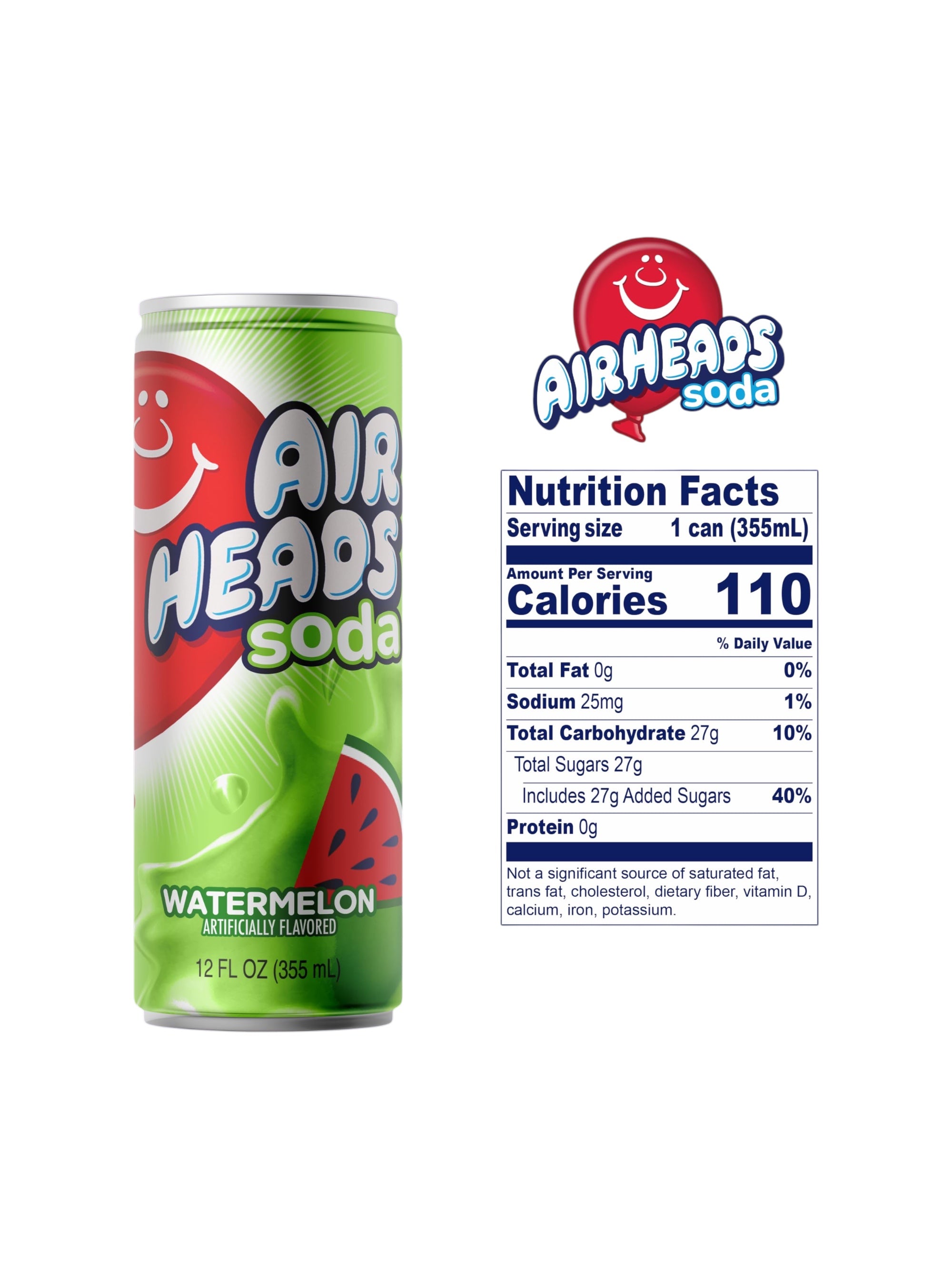 Airheads Watermelon Soda 12oz (355ml) – Watermelon Candy Drink USA from Miami Florida Imported