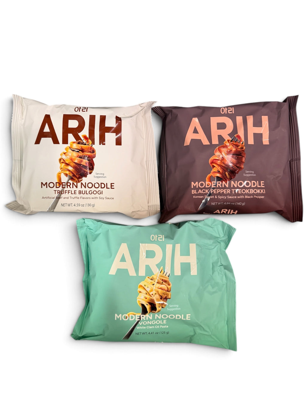 ARIH Korean Modern Noodles – Vongole, Black Pepper Tteokbokki & Truffle Bulgogi 130 g