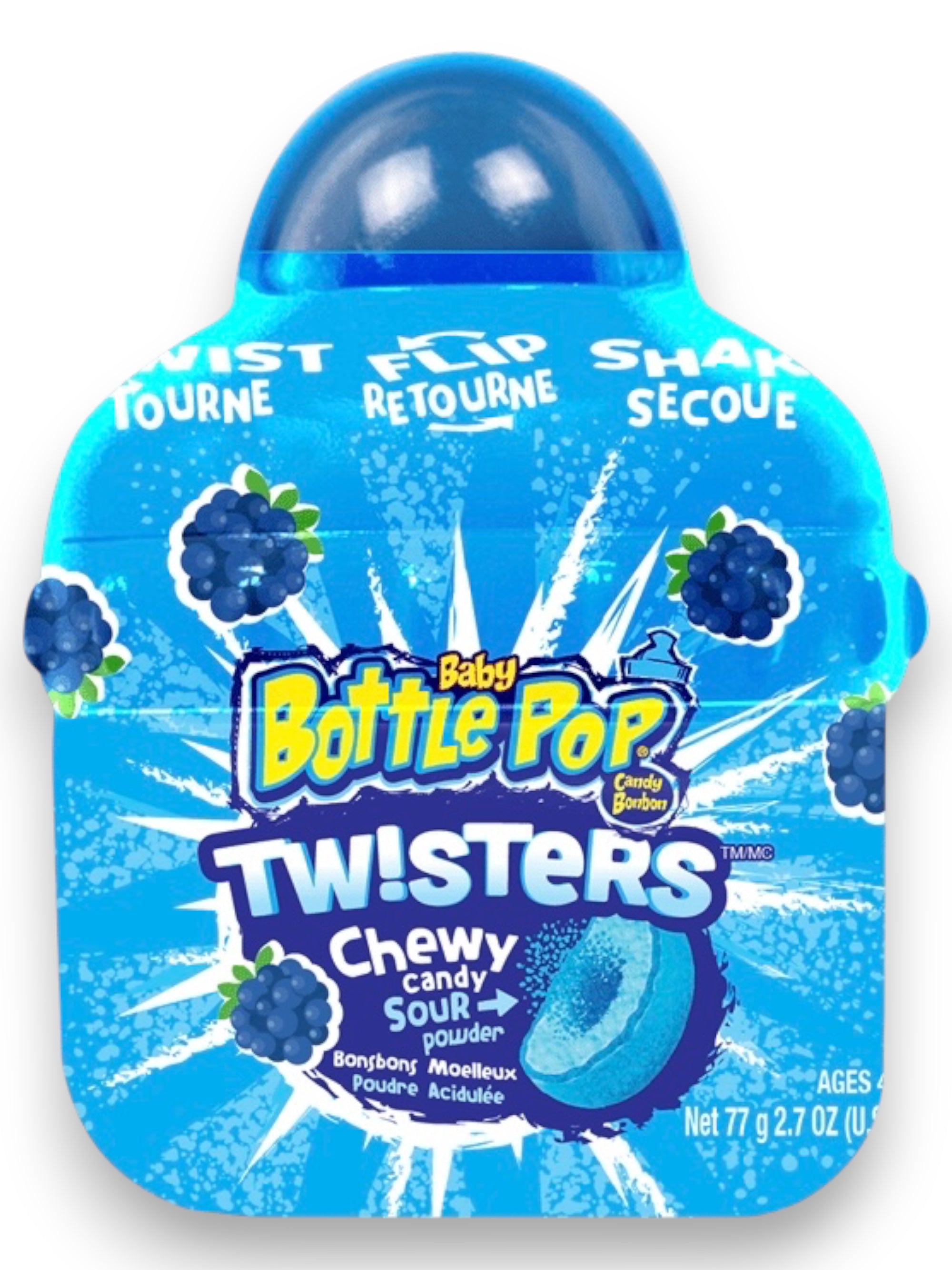 Baby Bottle Pop Twisters Blue Raspberry Candy – Imported from USA
