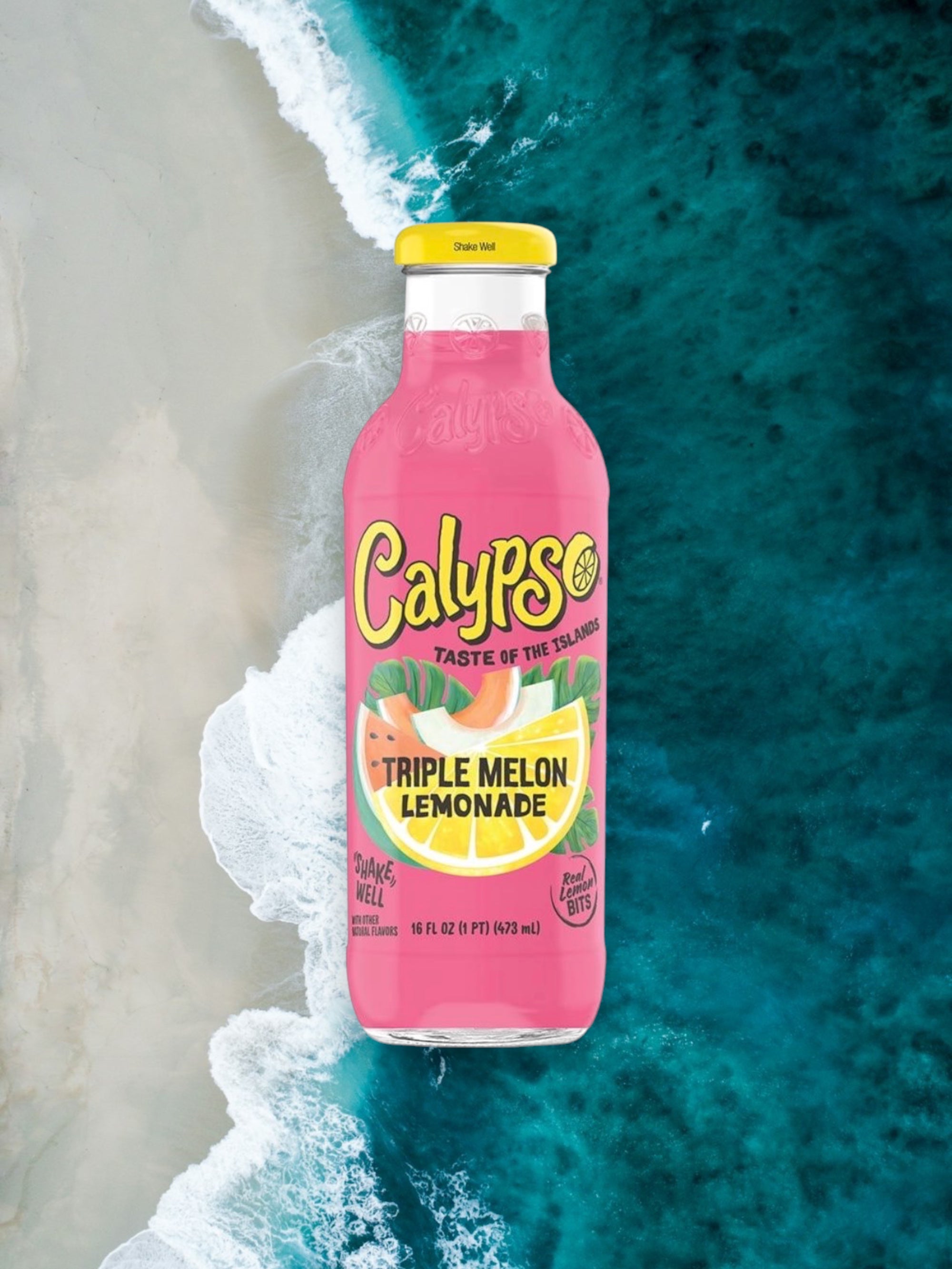 Calypso Triple Melon Lemonade – 473mL (16 fl oz) Glass Bottle