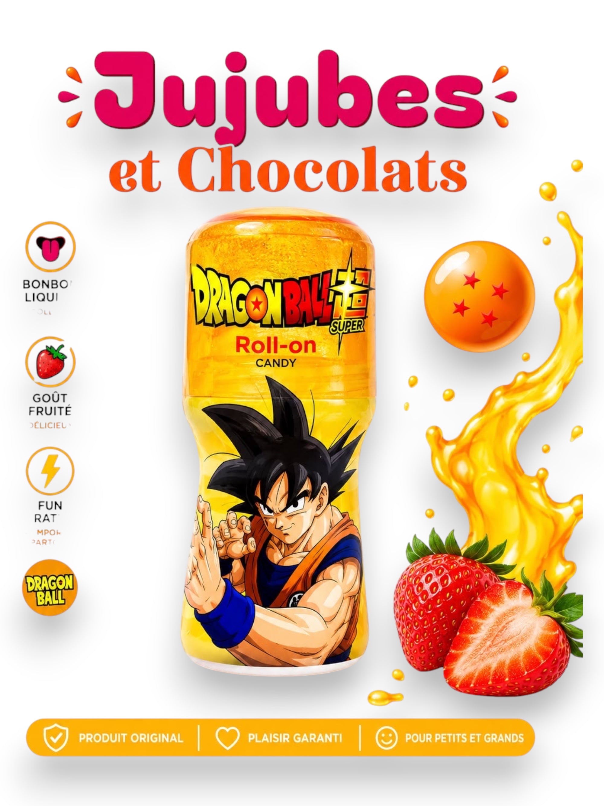 Dragon Ball Z Roll-On Candy Strawberry – Imported from Japan