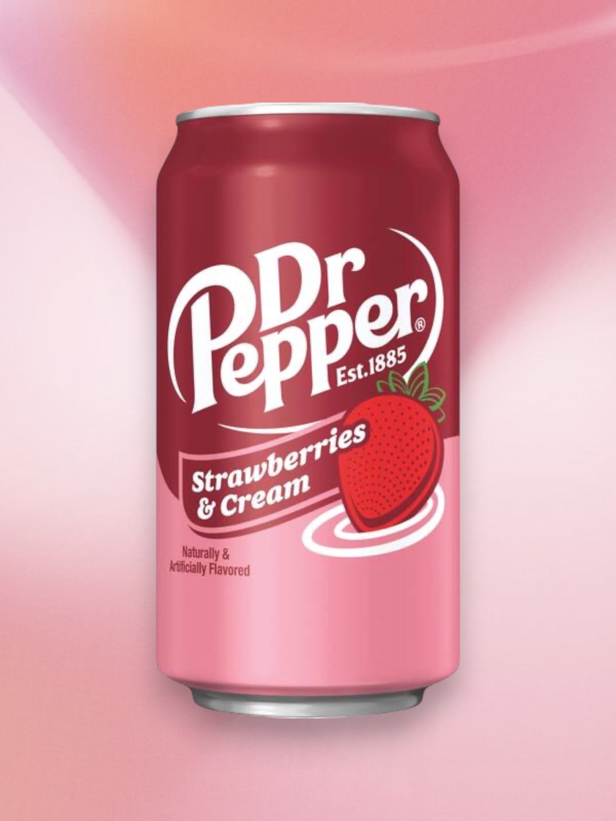 Dr Pepper Strawberries & Cream Imported Exotic Soda Drink – 355ml Can