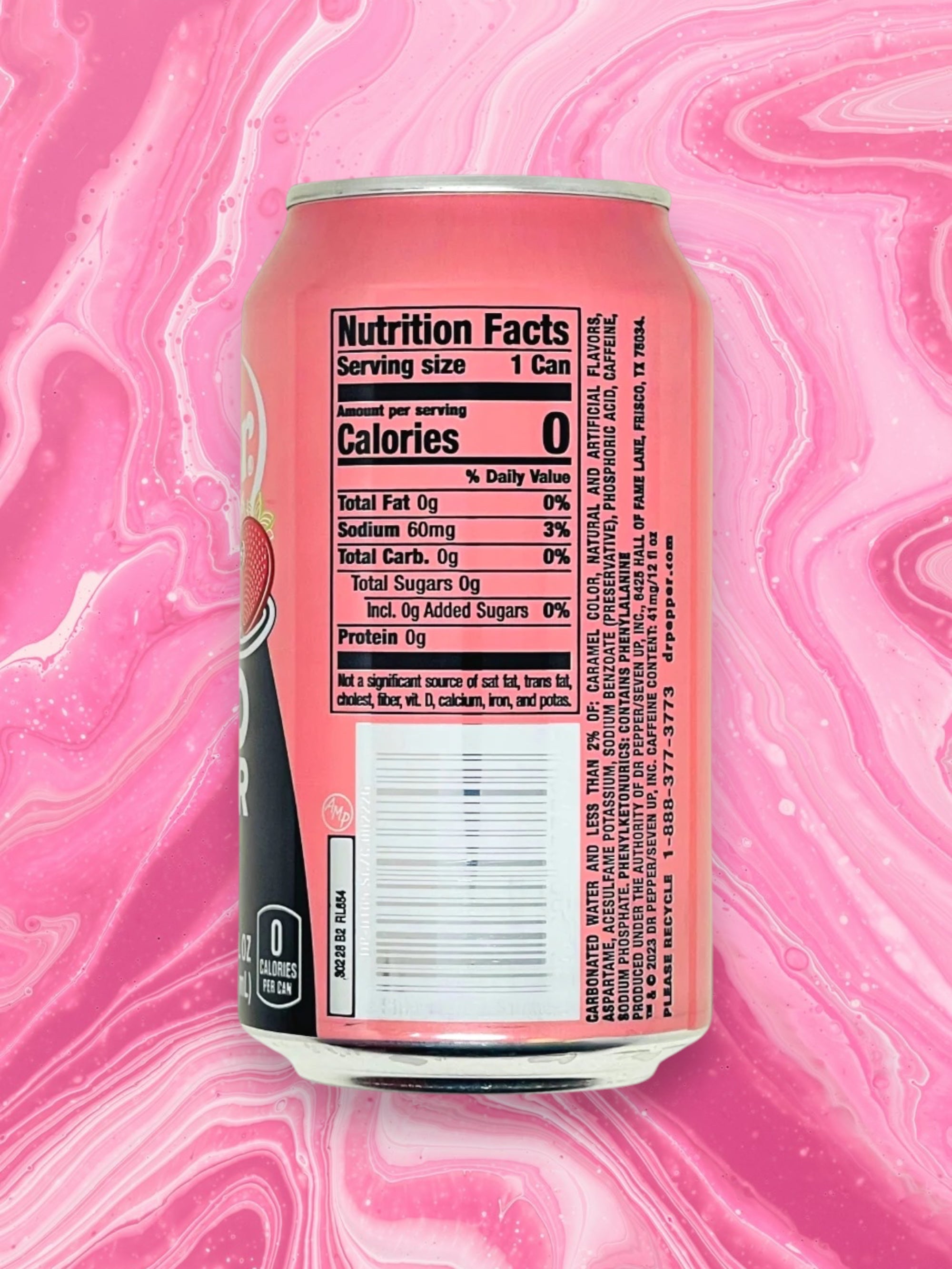 Dr Pepper Strawberries & Cream Zero Sugar Imported Exotic Soda Drink – 355ml Can