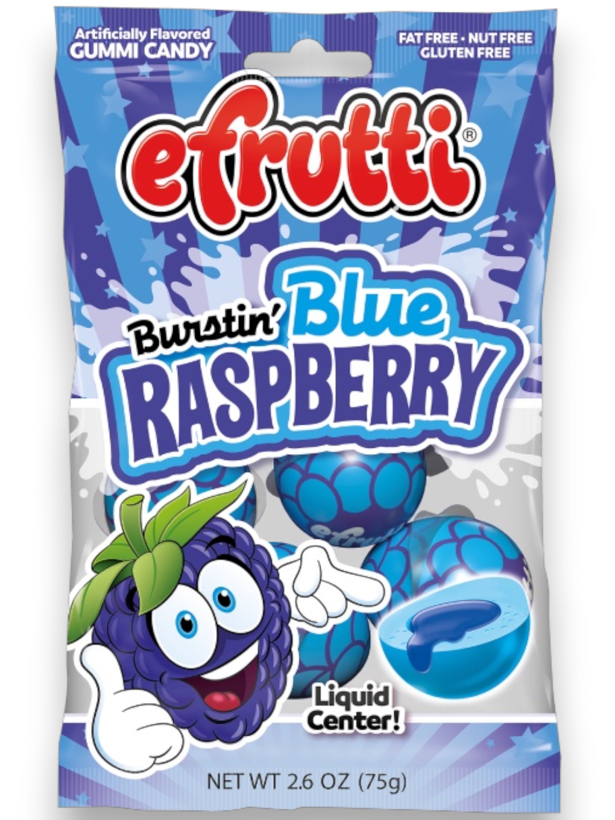 eFrutti Blue Raspberry Gummy Balls 75g | Imported Exotic Liquid-Filled Gummy Candy