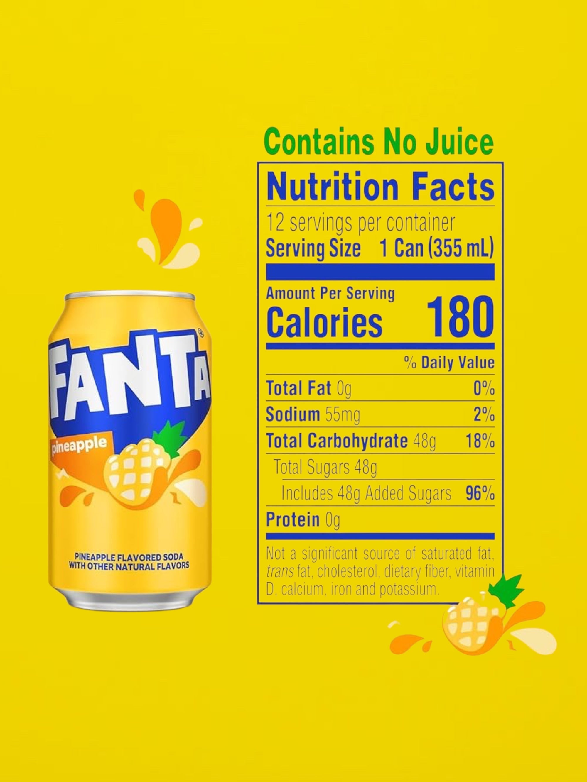 Fanta Pineapple Flavoured Soda 355ml Imported Exotic Drink