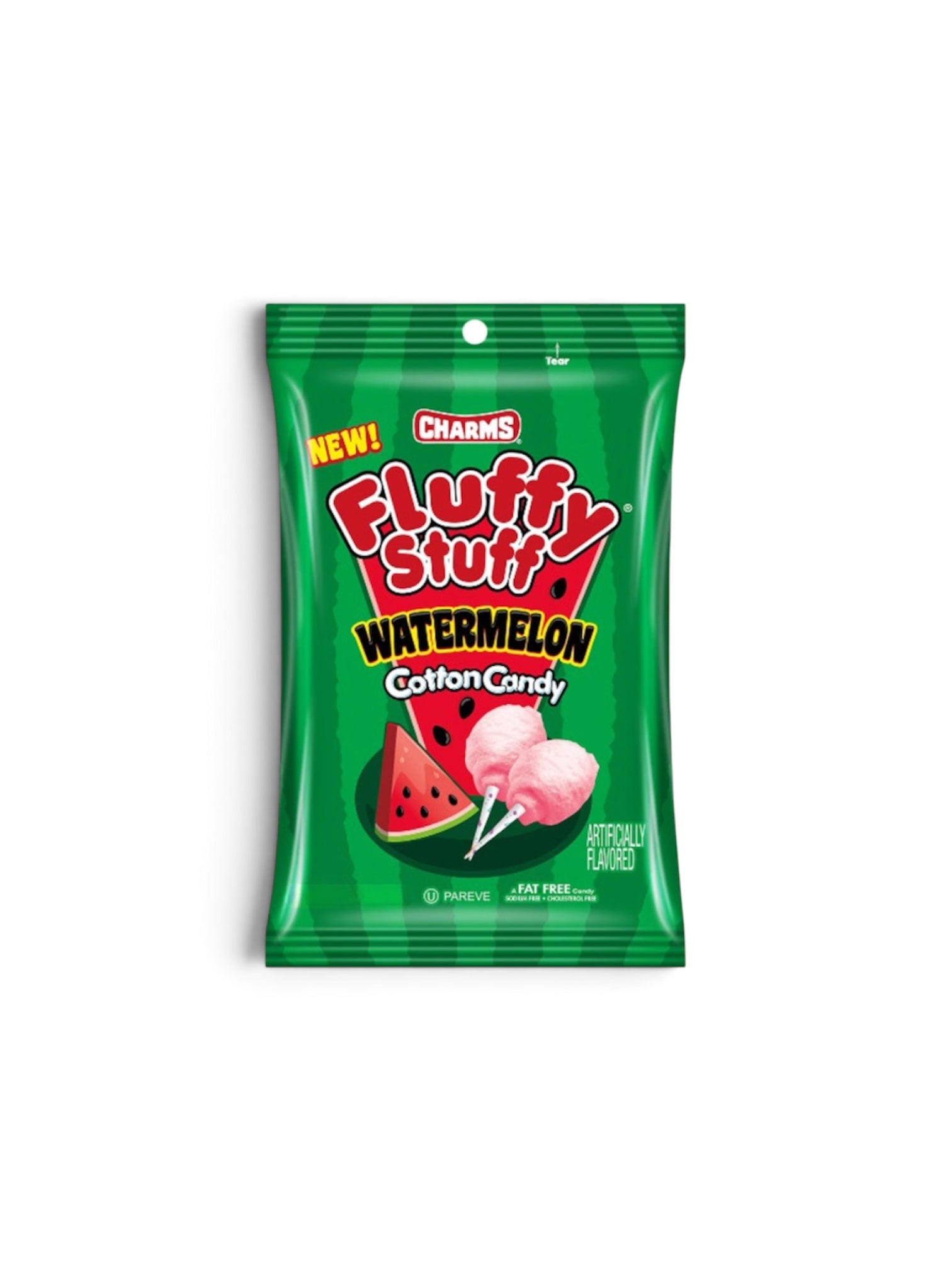 Charms Fluffy Stuff Cotton Candy – Rainbow Sherbet & Watermelon | Imported from USA
