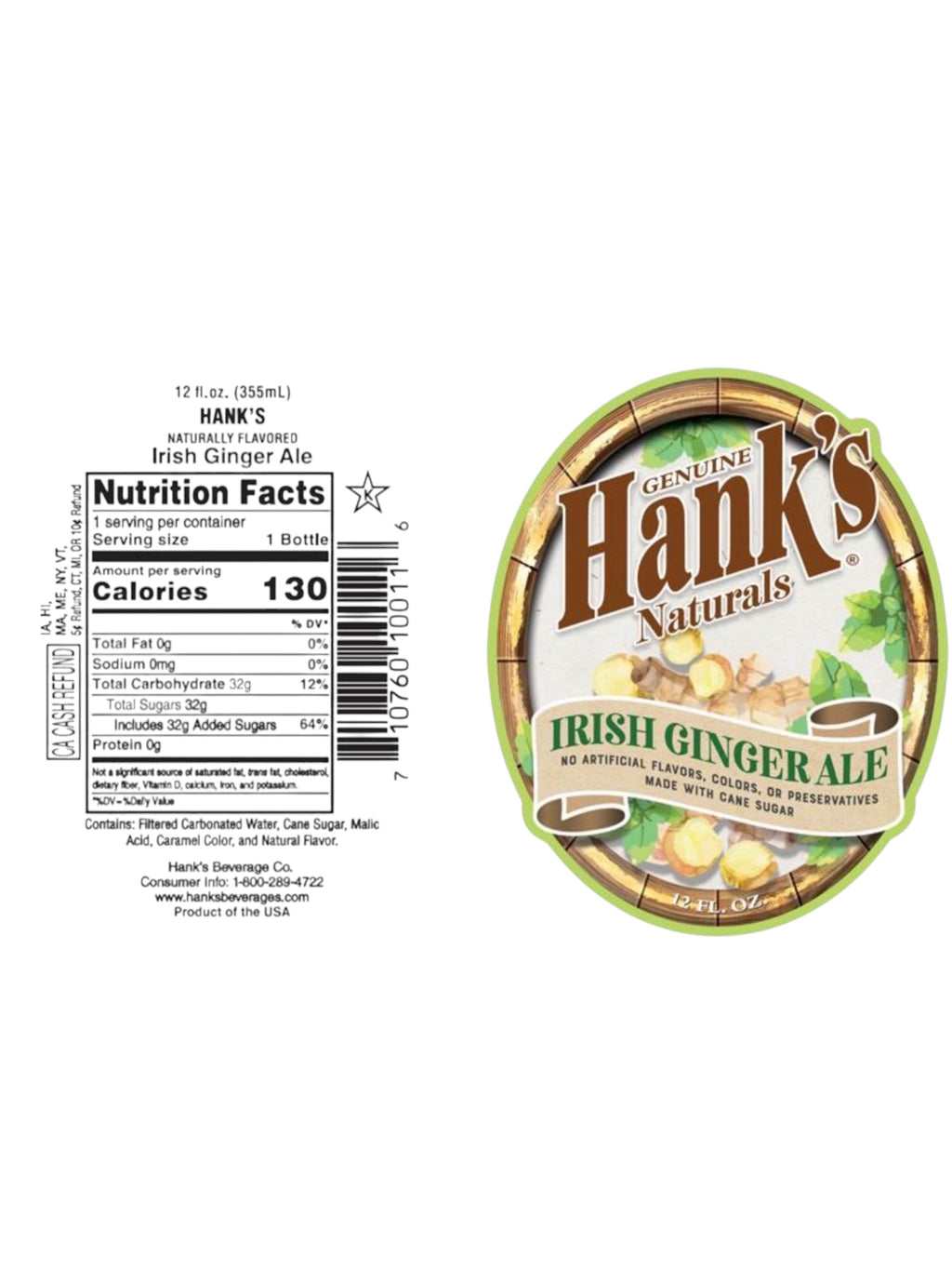 Hank’s Irish Ginger Ale Soda 12oz – Imported Craft Soda from Southampton PA
