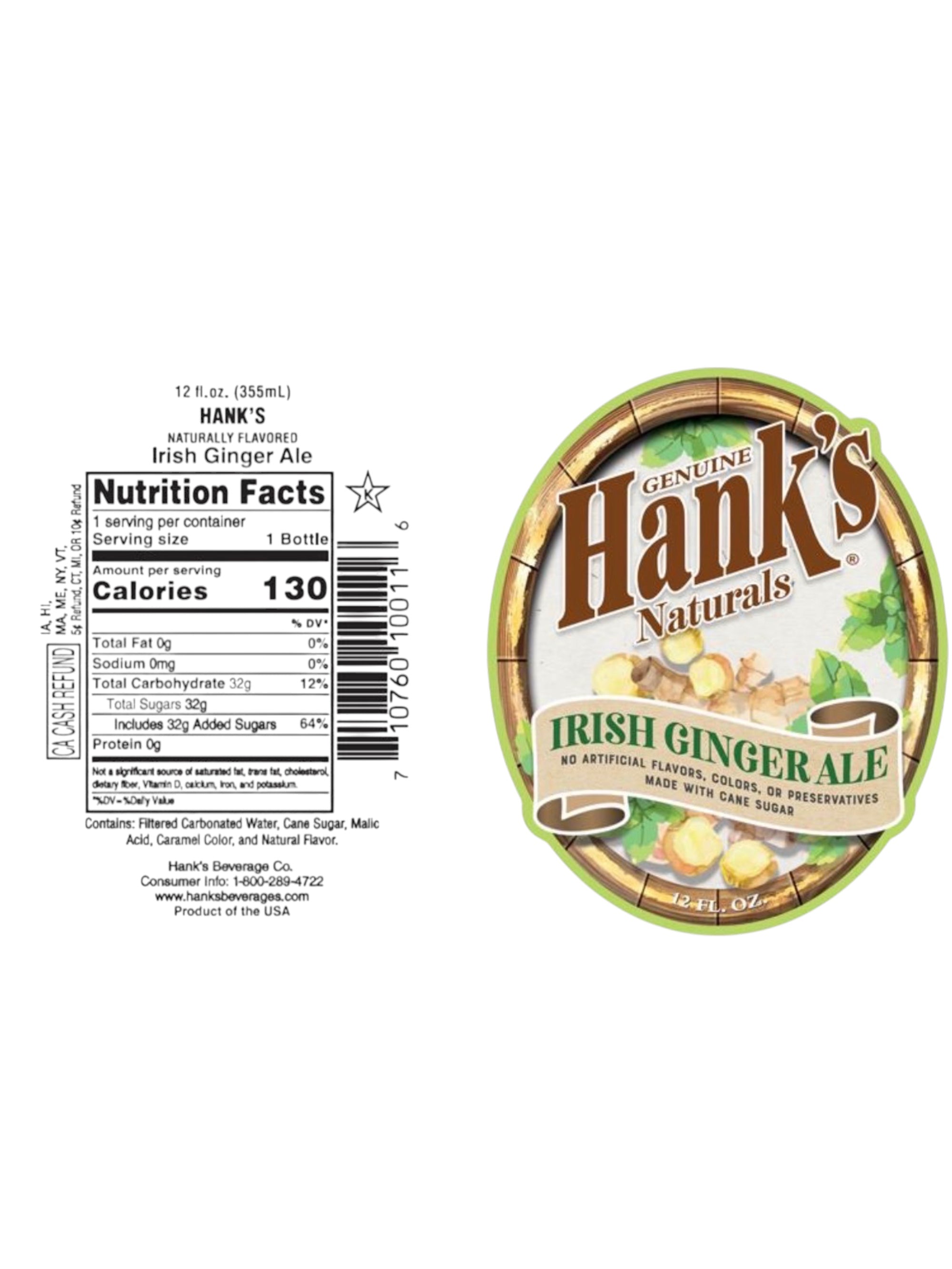 Hank’s Irish Ginger Ale Soda 12oz – Imported Craft Soda from Southampton PA