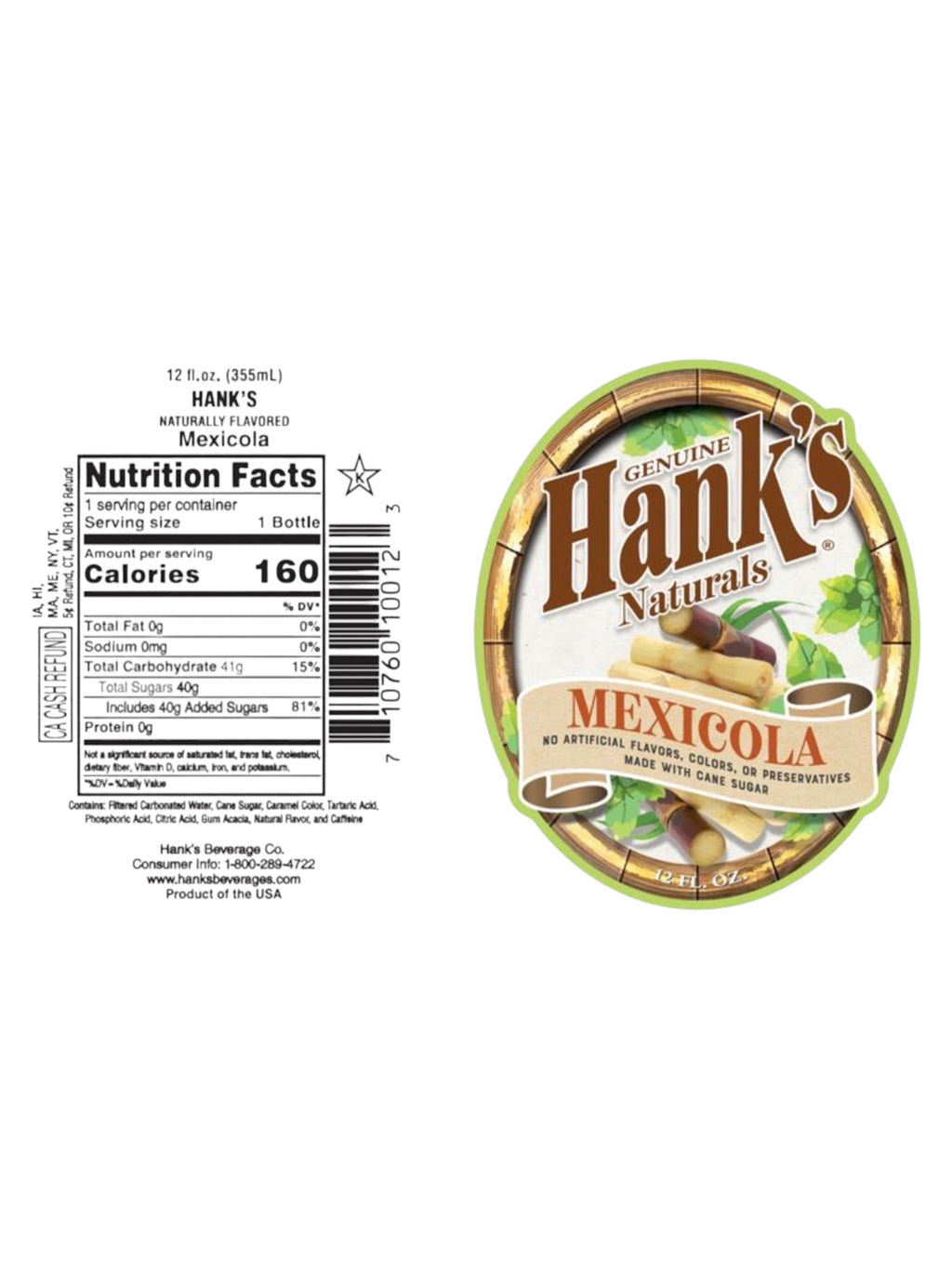 Hank’s Mexicola Soda 12oz – Imported Craft Cola from Southampton PA
