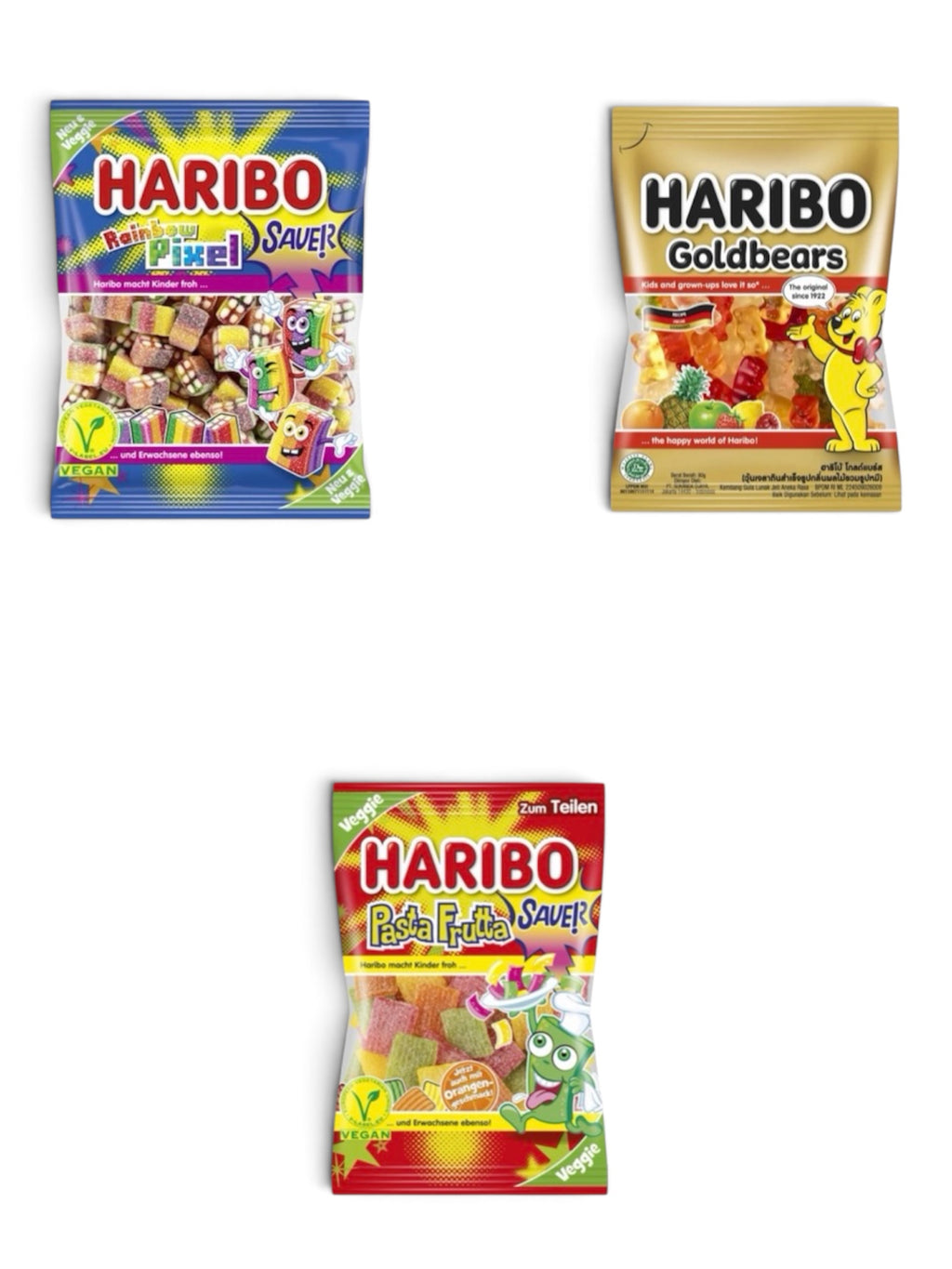 HARIBO Candy – Rainbow Pixel Saver, New Goldbears & Pasta Frutta Saver