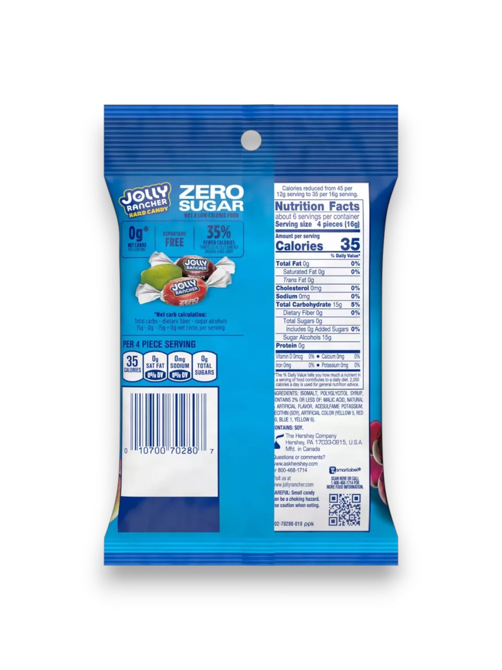 Jolly Rancher Zero Sugar Hard Candy 102g | Imported American Candy