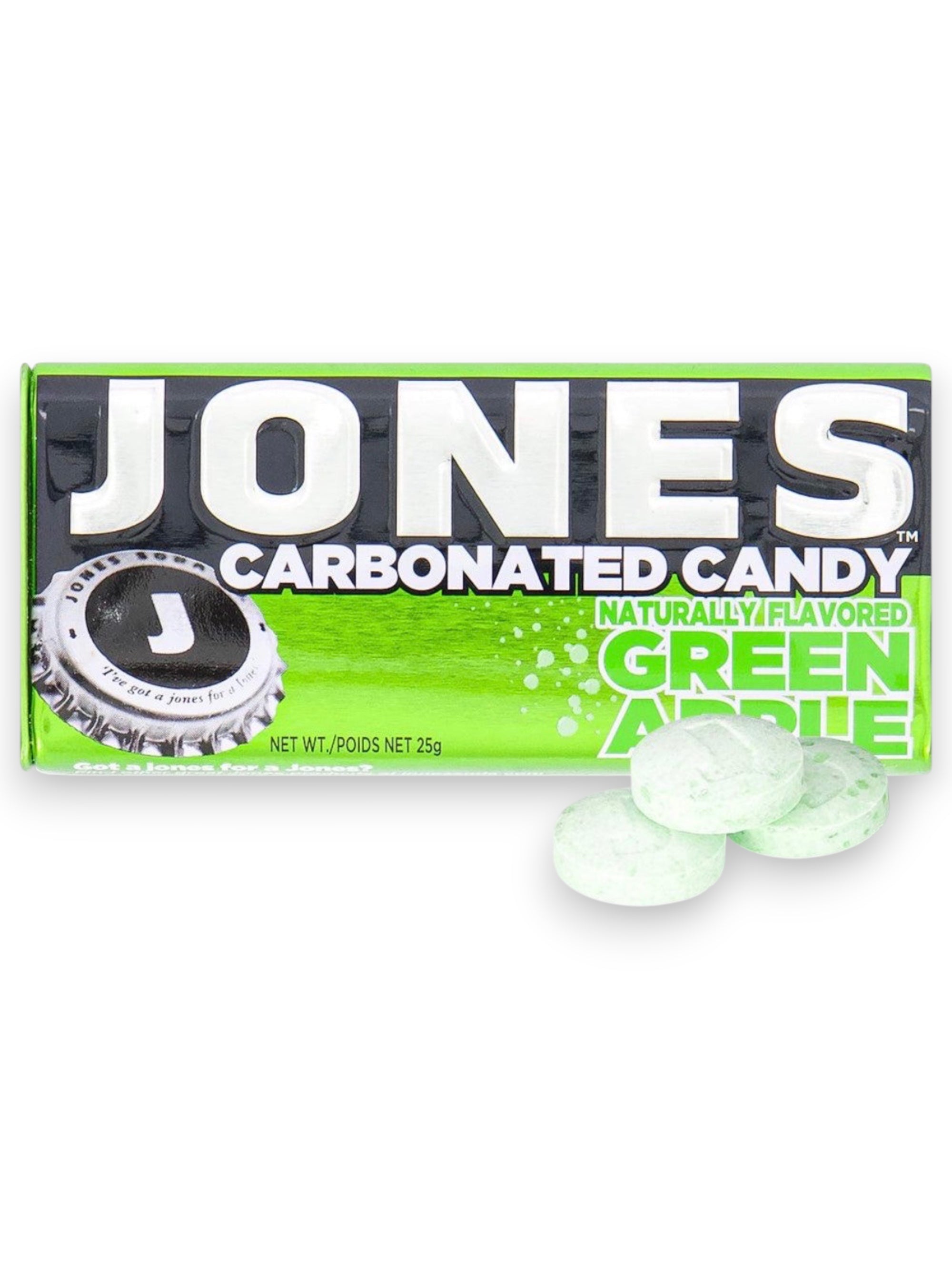 Jones Carbonated Candy Green Apple | Fizzy Green Apple Candy