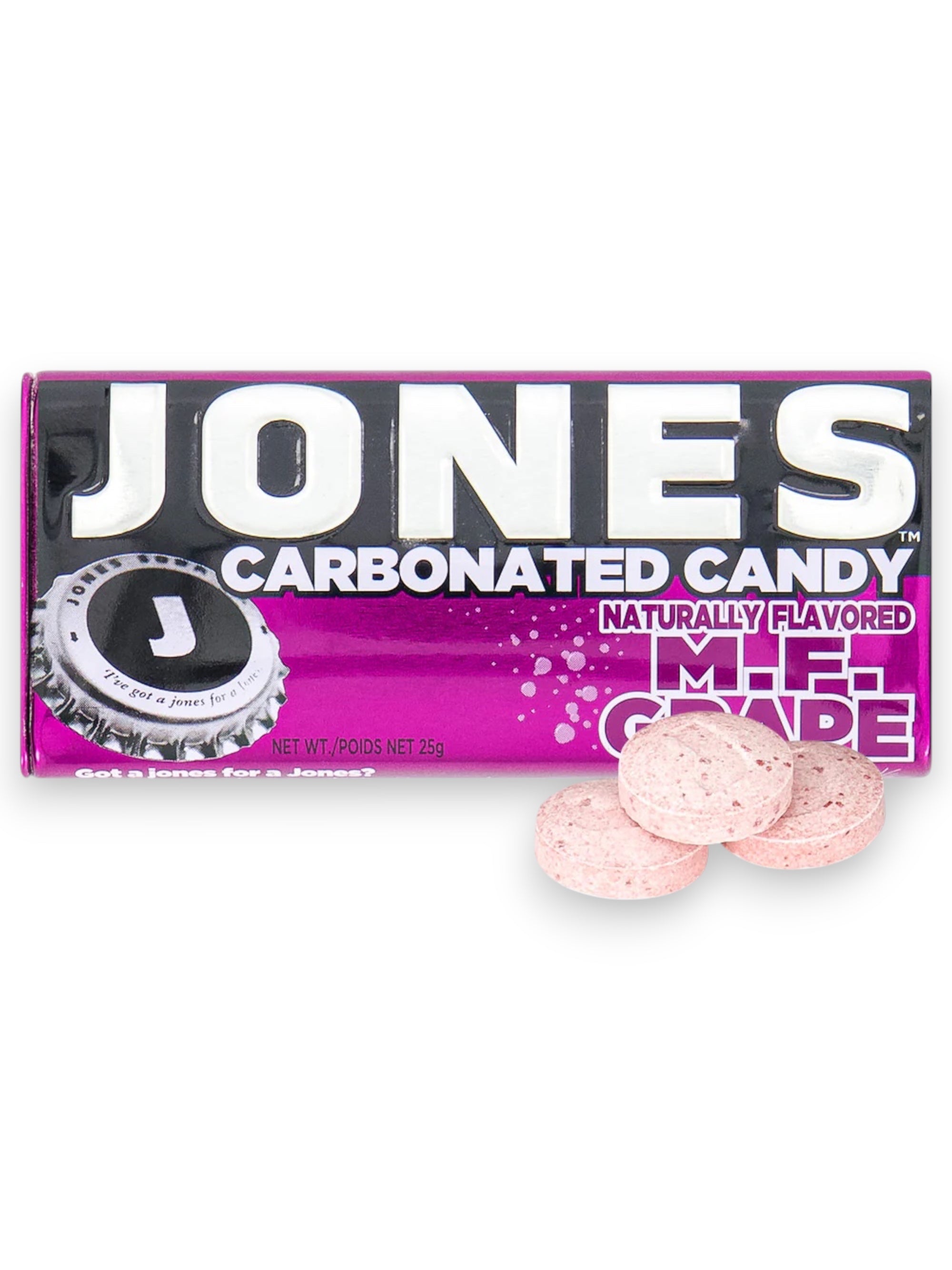 Jones Carbonated Candy MF Grape | Fizzy Grape Flavored Candy