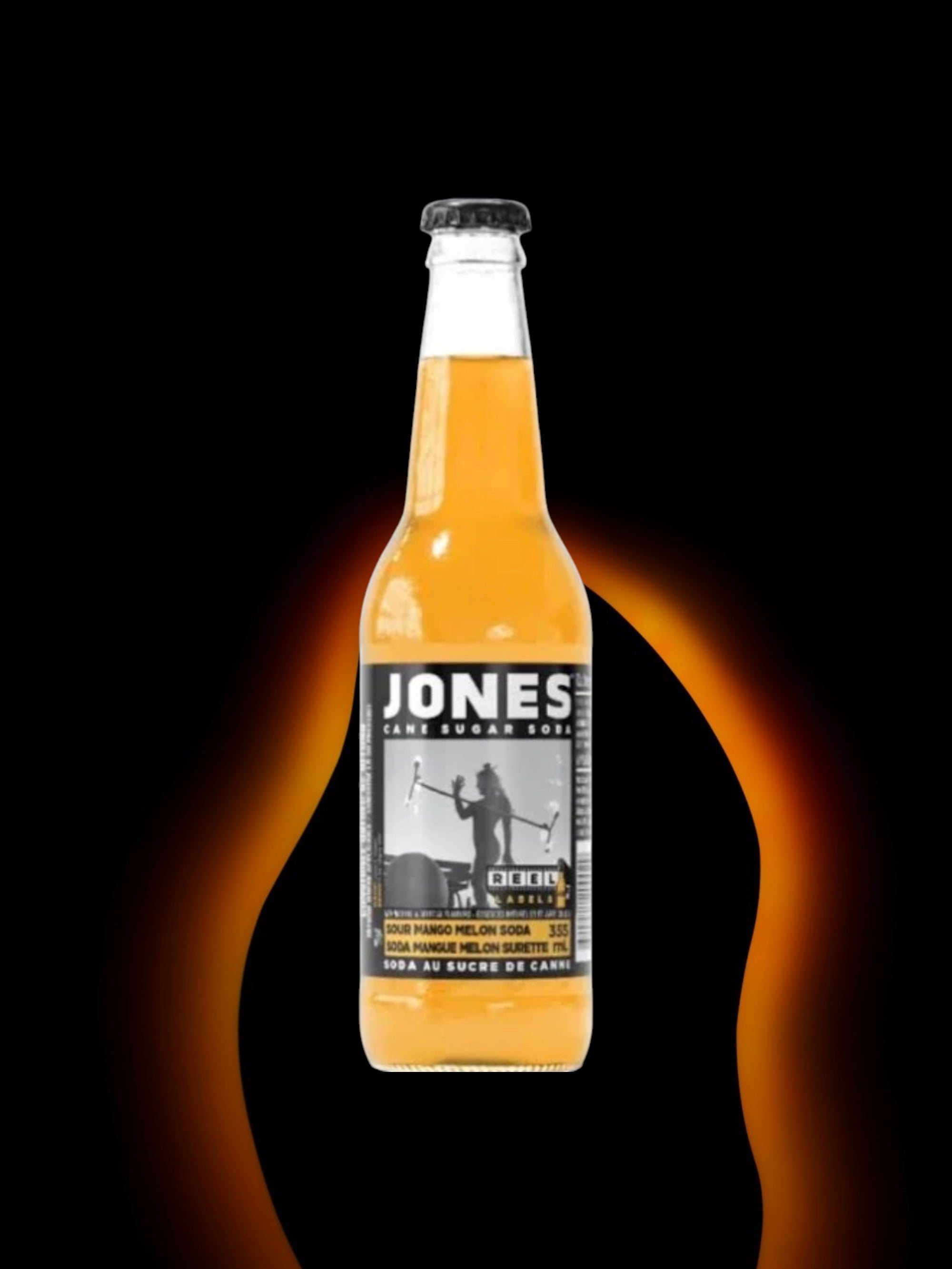 Jones Sour Mango Melon Soda 355ml Glass Bottle