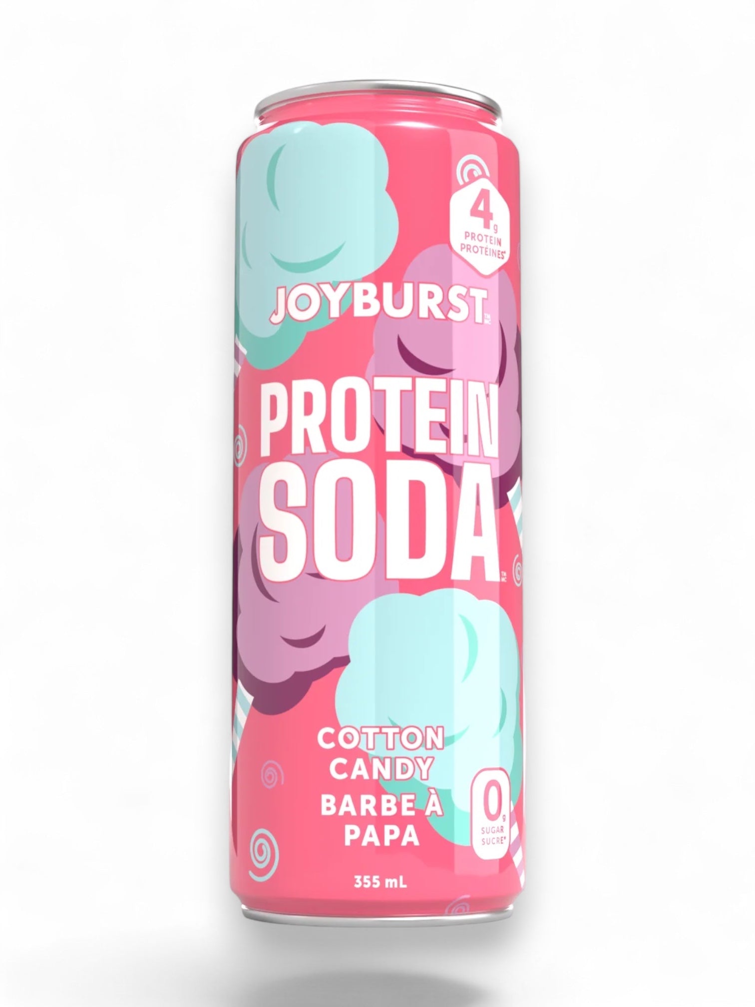 Joyburst Protein Soda – Cotton Candy – 4g Protein Sparkling Drink (355 mL)