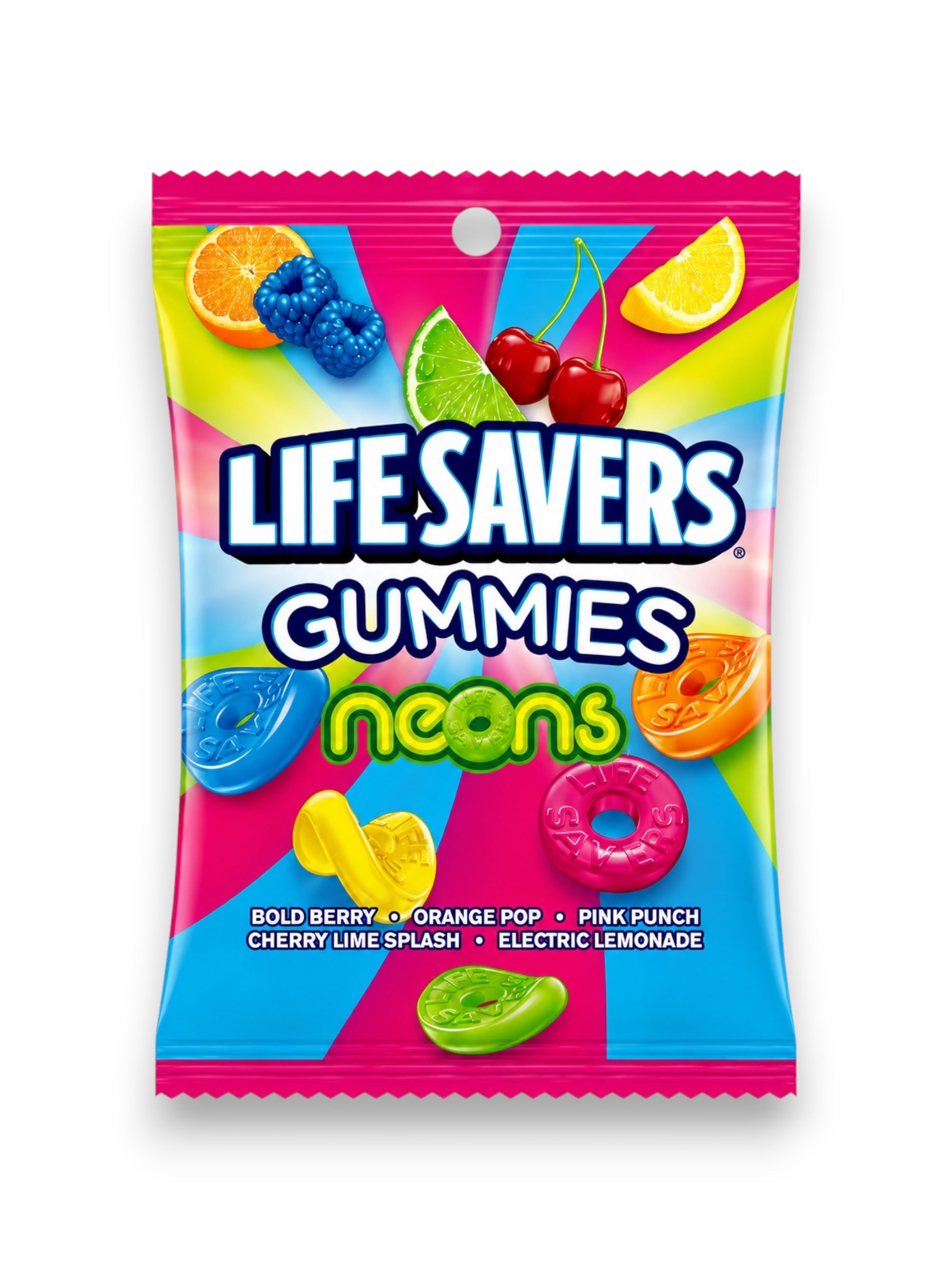 Life Savers Neons 198g Imported Candy – Fruity Chewy Gummies