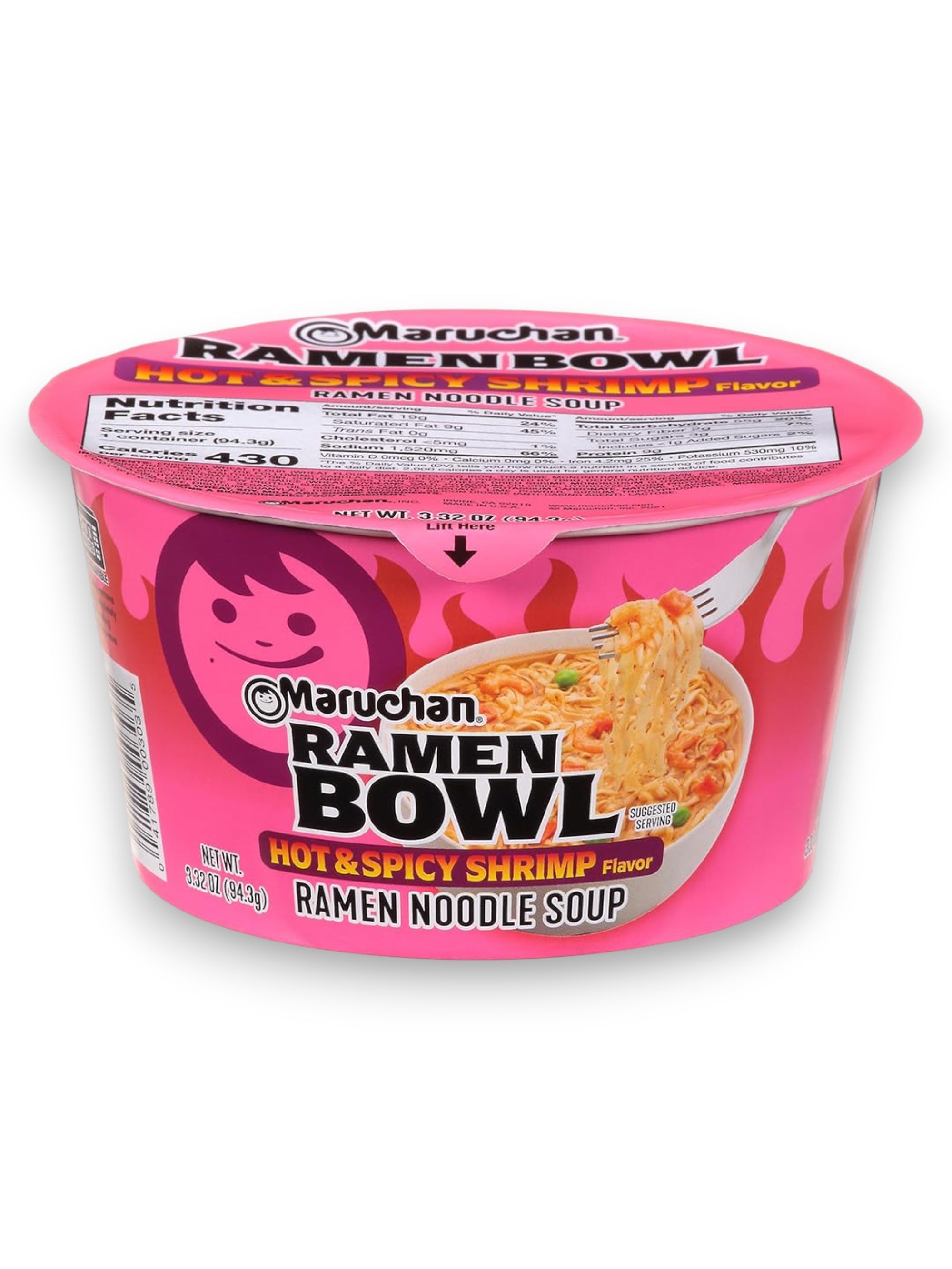 Maruchan Ramen Bowl Hot & Spicy Shrimp Flavour | Instant Noodle Soup
