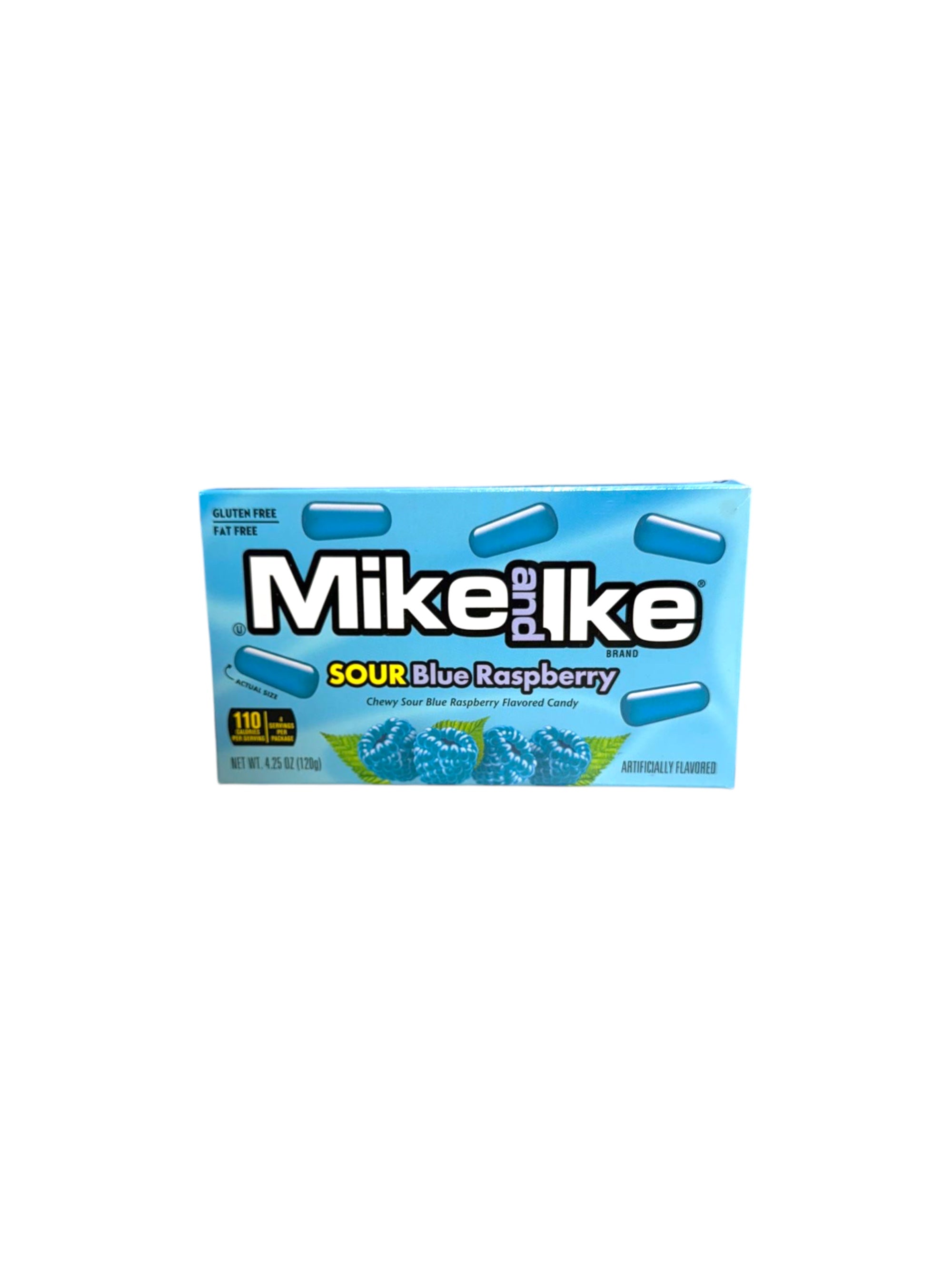 Mike and Ike sour blue raspberry theatre box 120g chewy candy imported USA exotic snack
