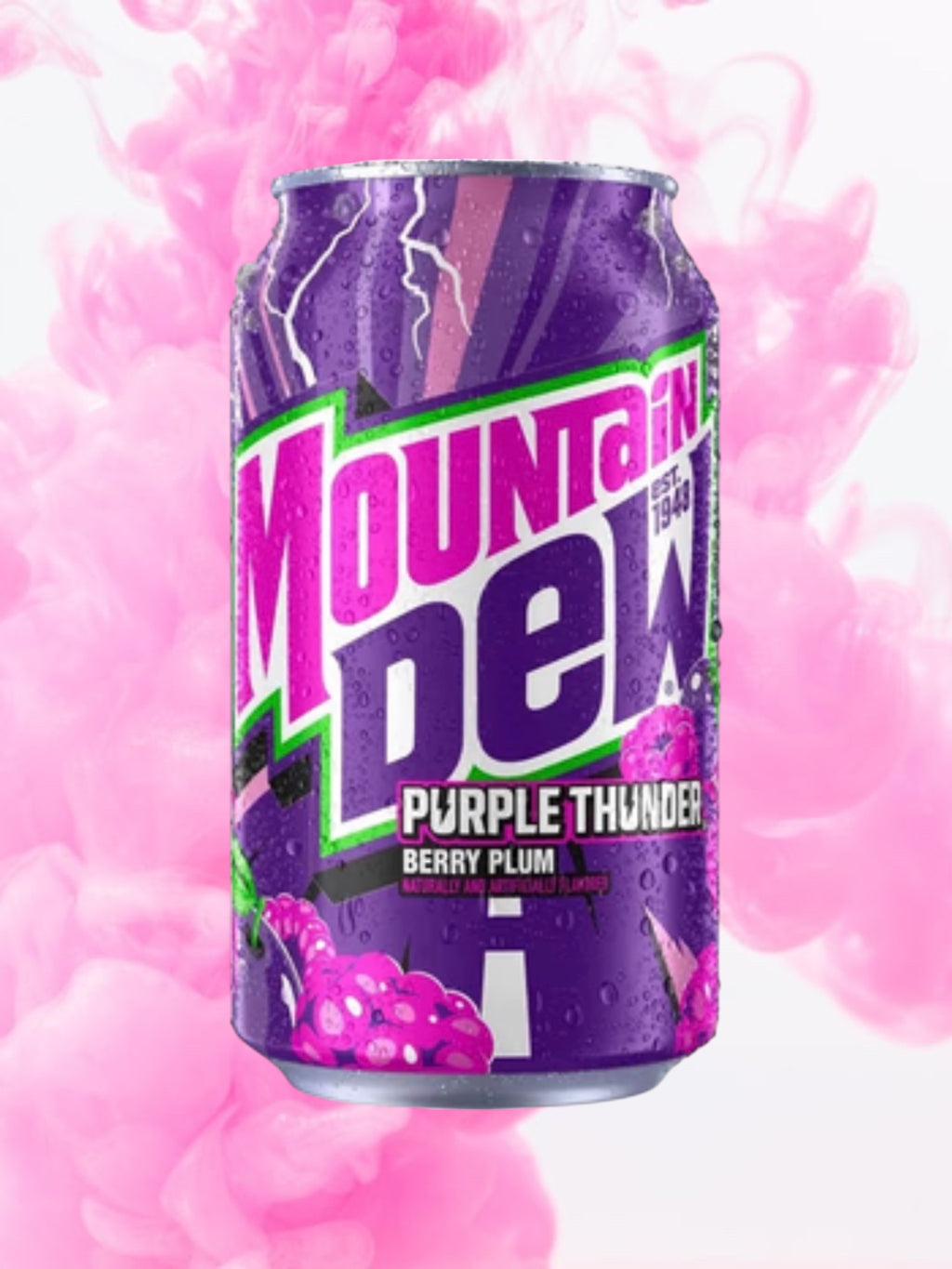 MTN DEW Purple Thunder 355ml Can – Imported Exotic Berry Plum Citrus Soda