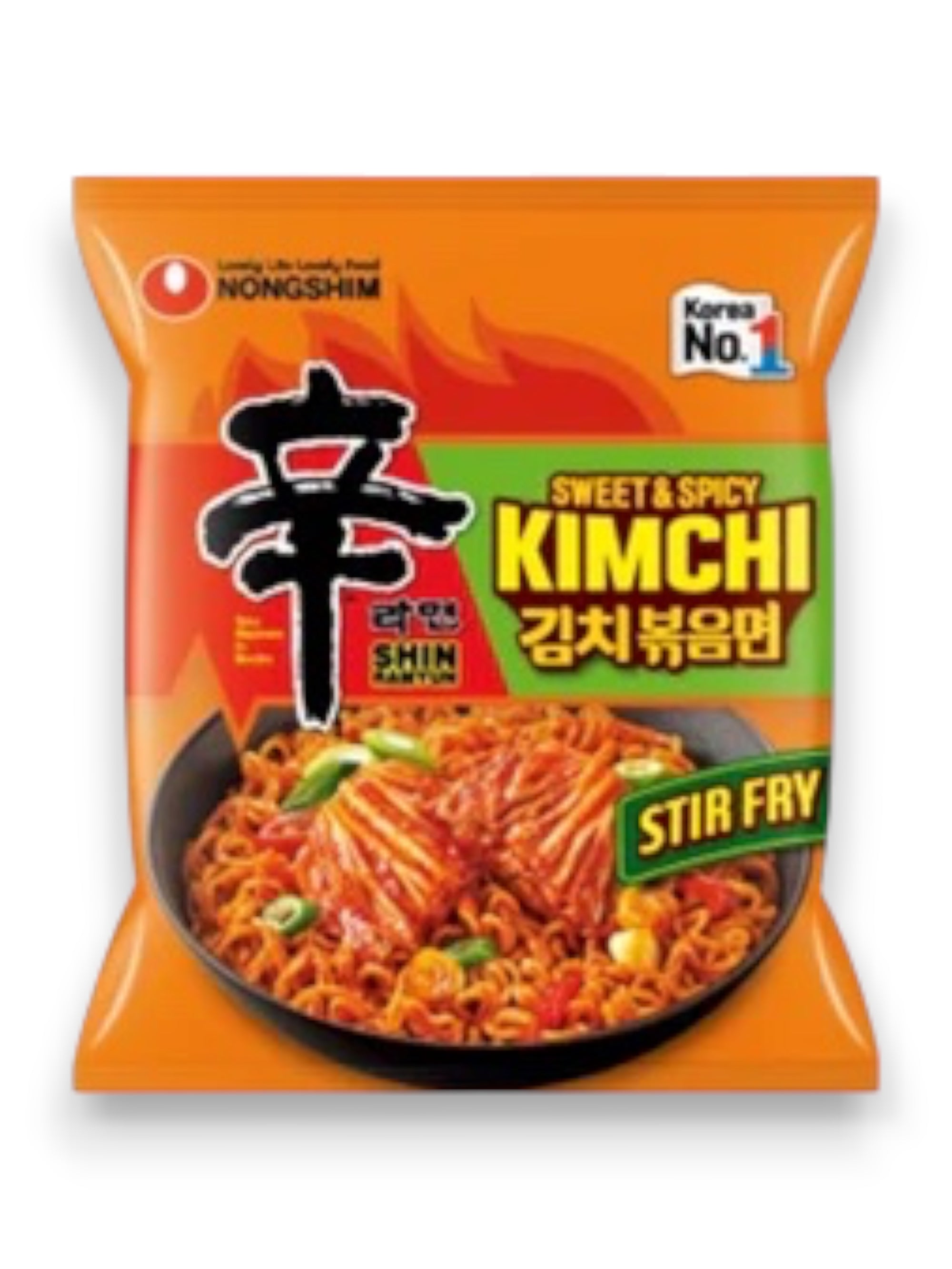 Nongshim Sweet & Spicy Kimchi Stir-Fried Noodles | Imported Korean Instant Noodles
