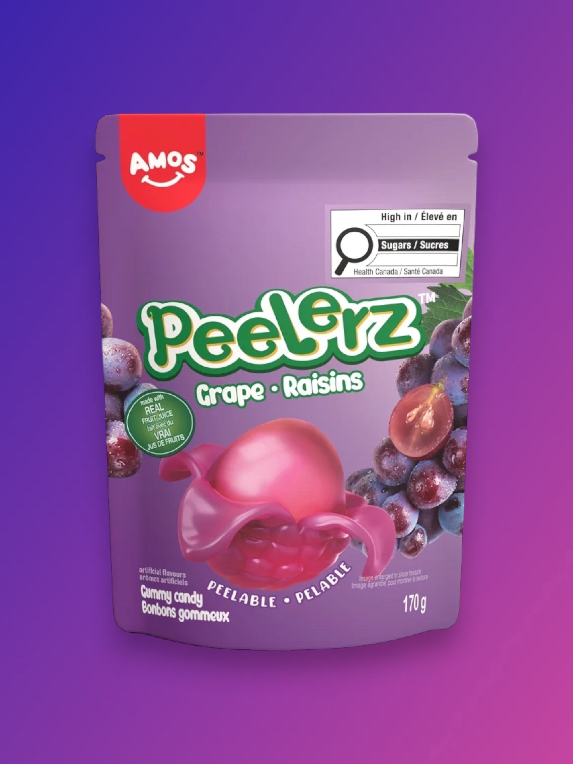 Amos Peelerz Grape Peelable Gummies 170g – Imported Exotic Candy