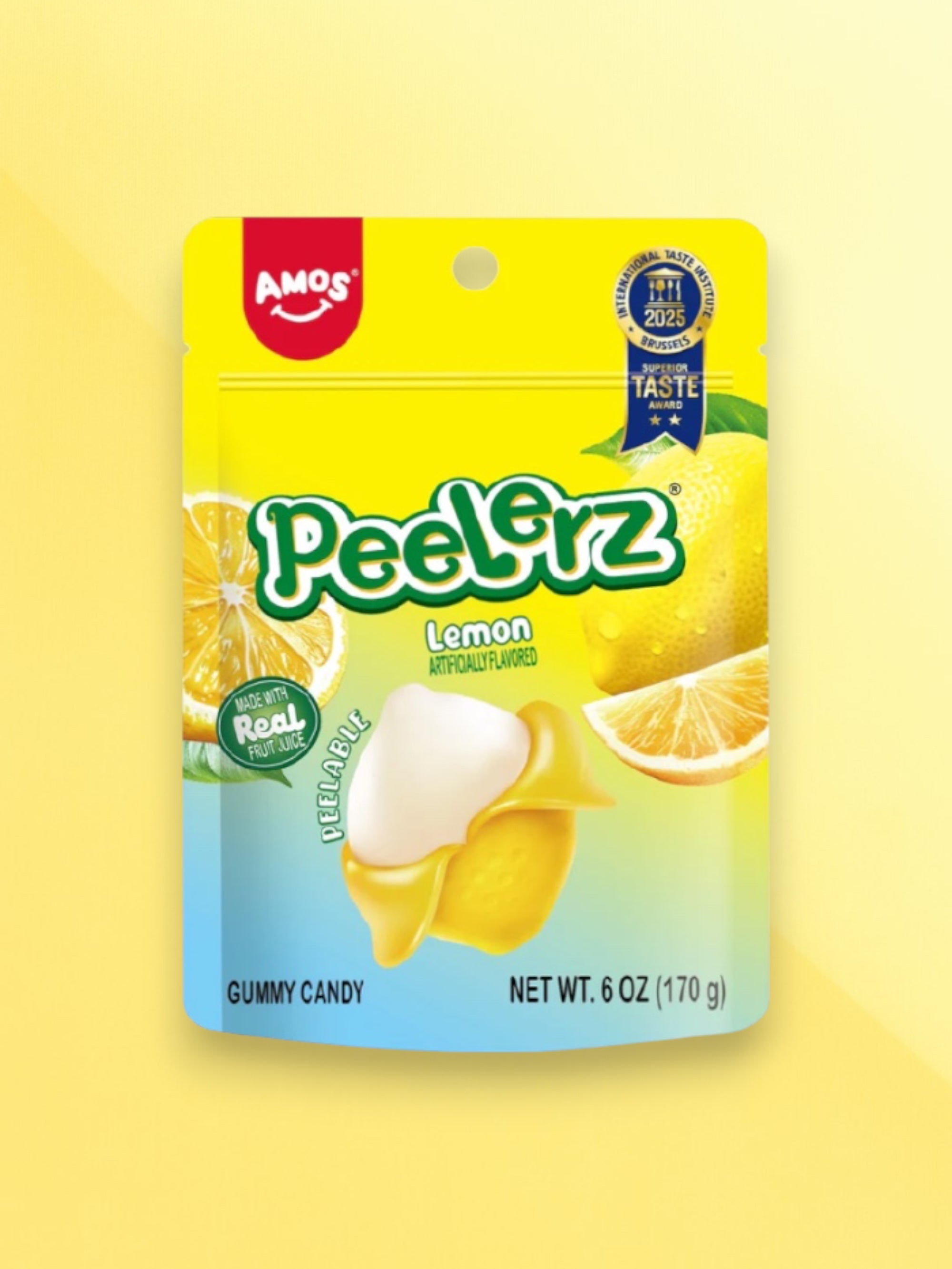 Amos Peelerz Lemon Peelable Gummies 170g – Imported Exotic Candy
