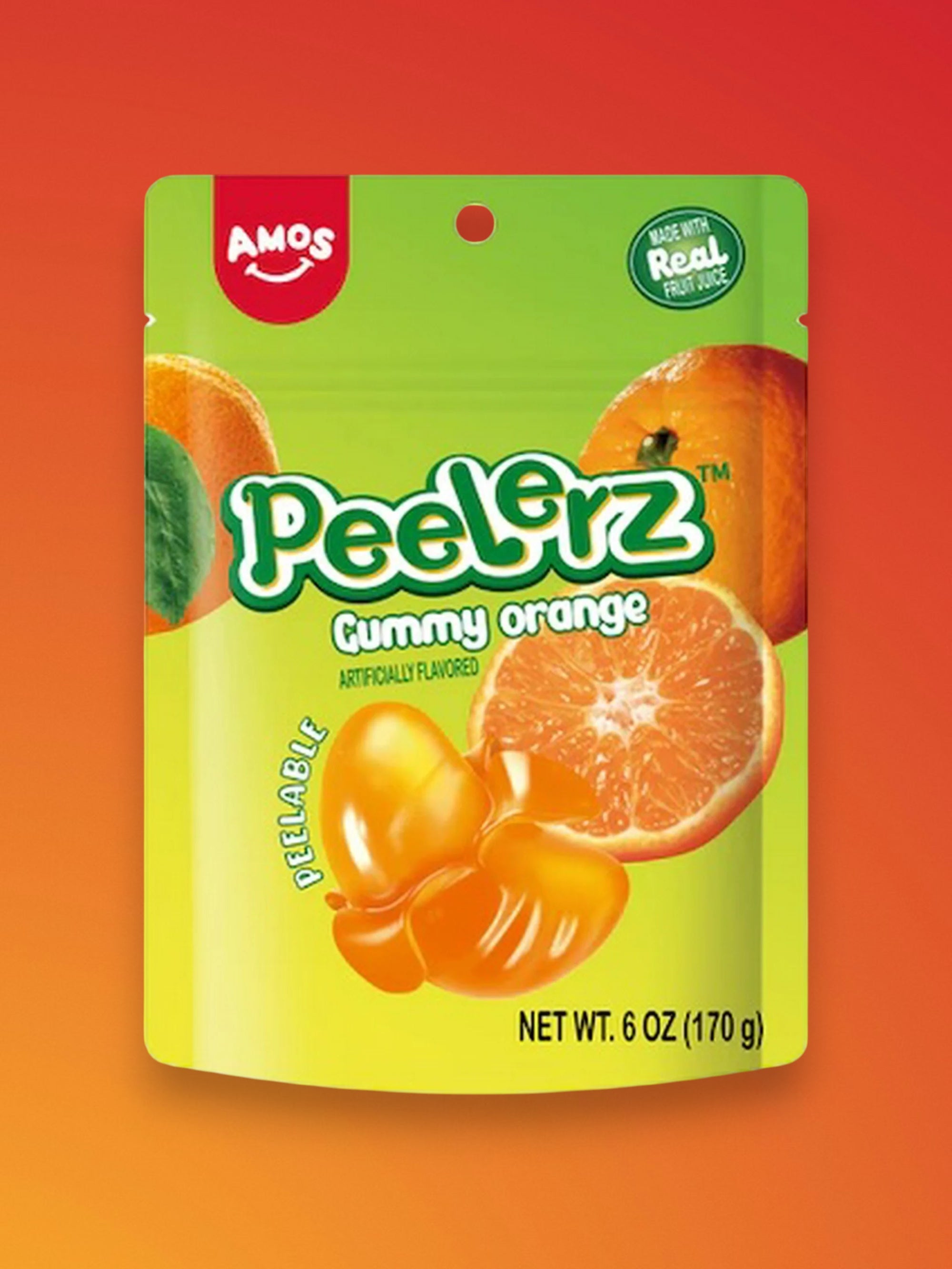 Amos Peelerz Orange Peelable Gummies 170g – Imported Exotic Candy