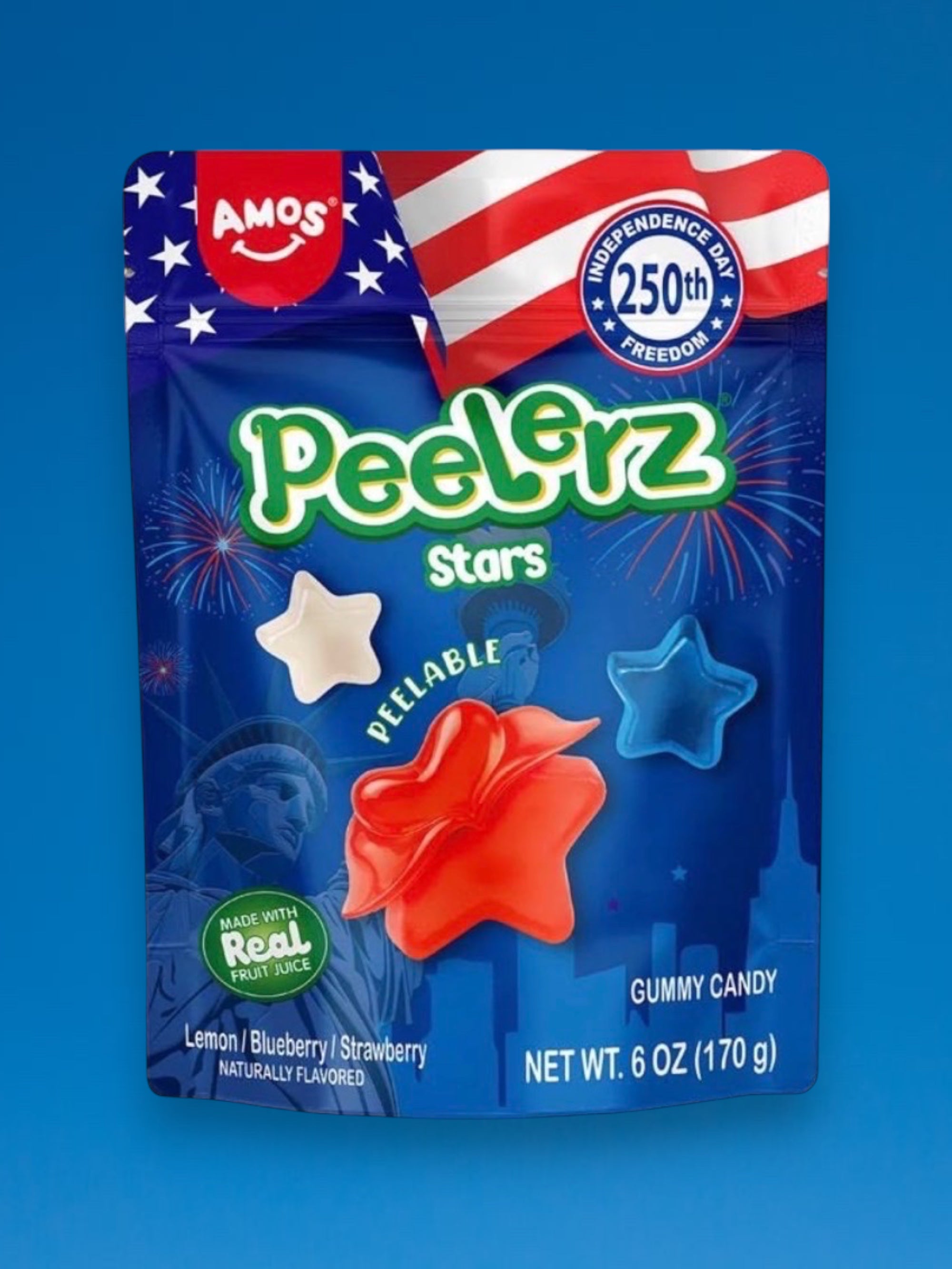 Amos Peelerz Stars Peelable Gummies 170g – Imported Exotic Candy