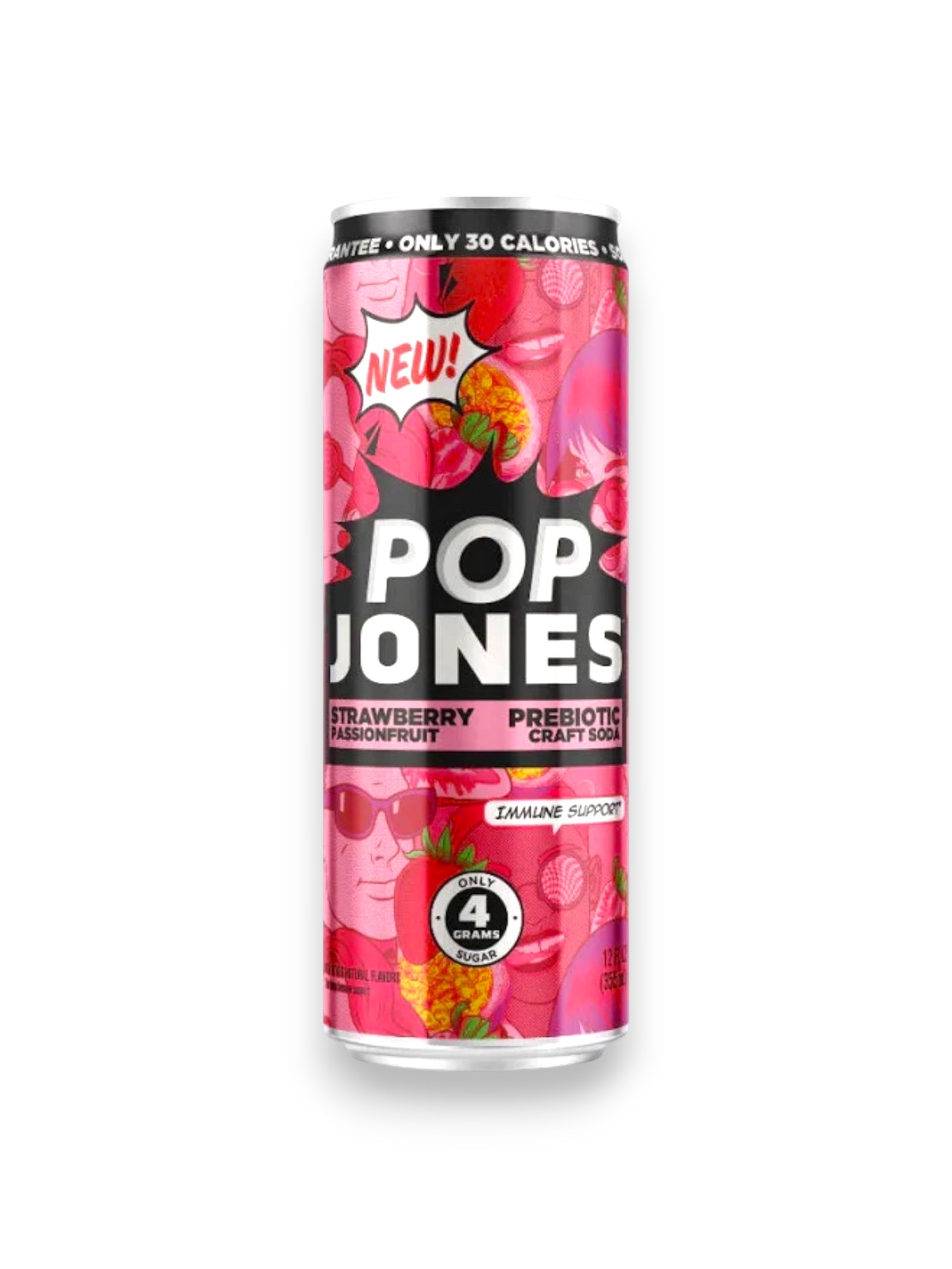 Pop Jones Strawberry Passionfruit Soda 355ml – Imported USA Soft Drink