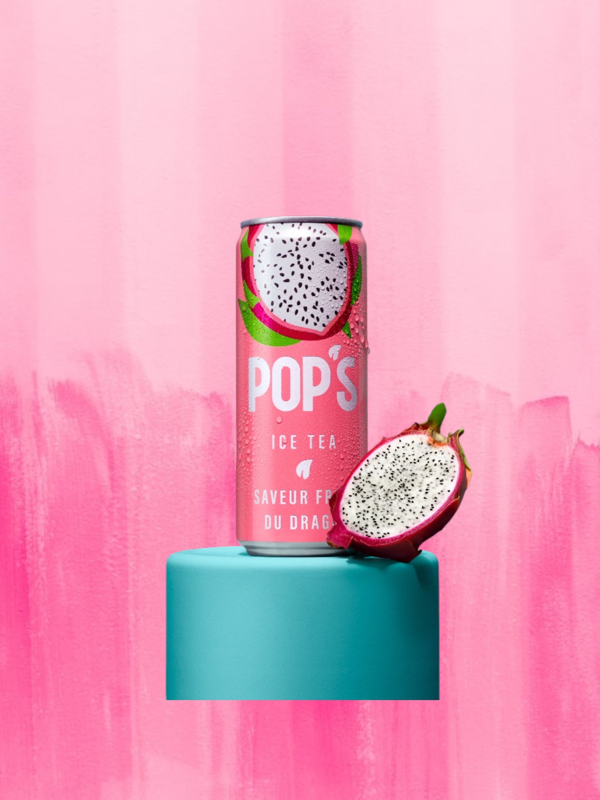 Pops Iced Tea Dragon Fruit 330ml Can Limited Edition Imported from EU