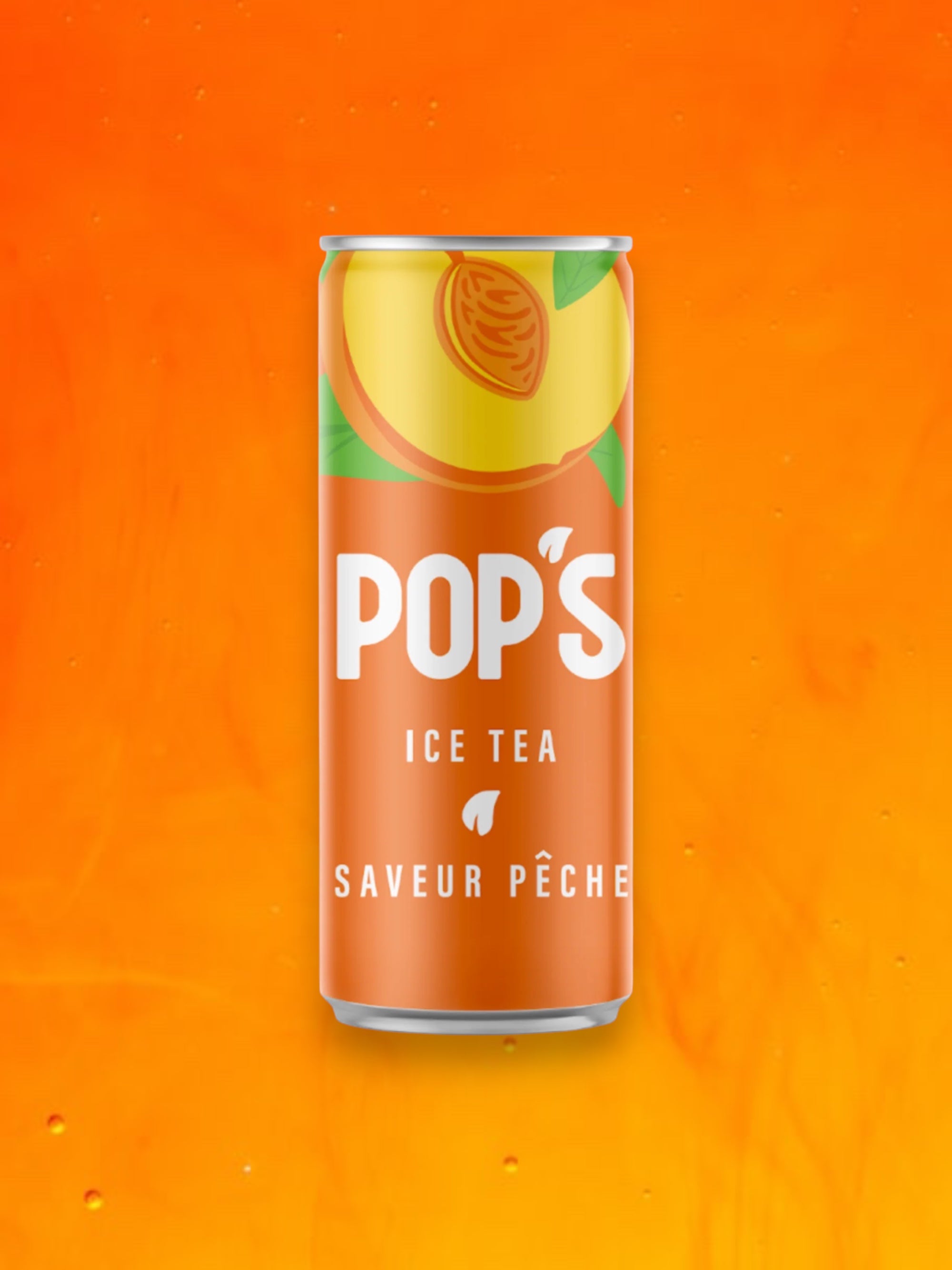Pops Iced Tea Peach 330ml Can Limited Edition Imported from EU