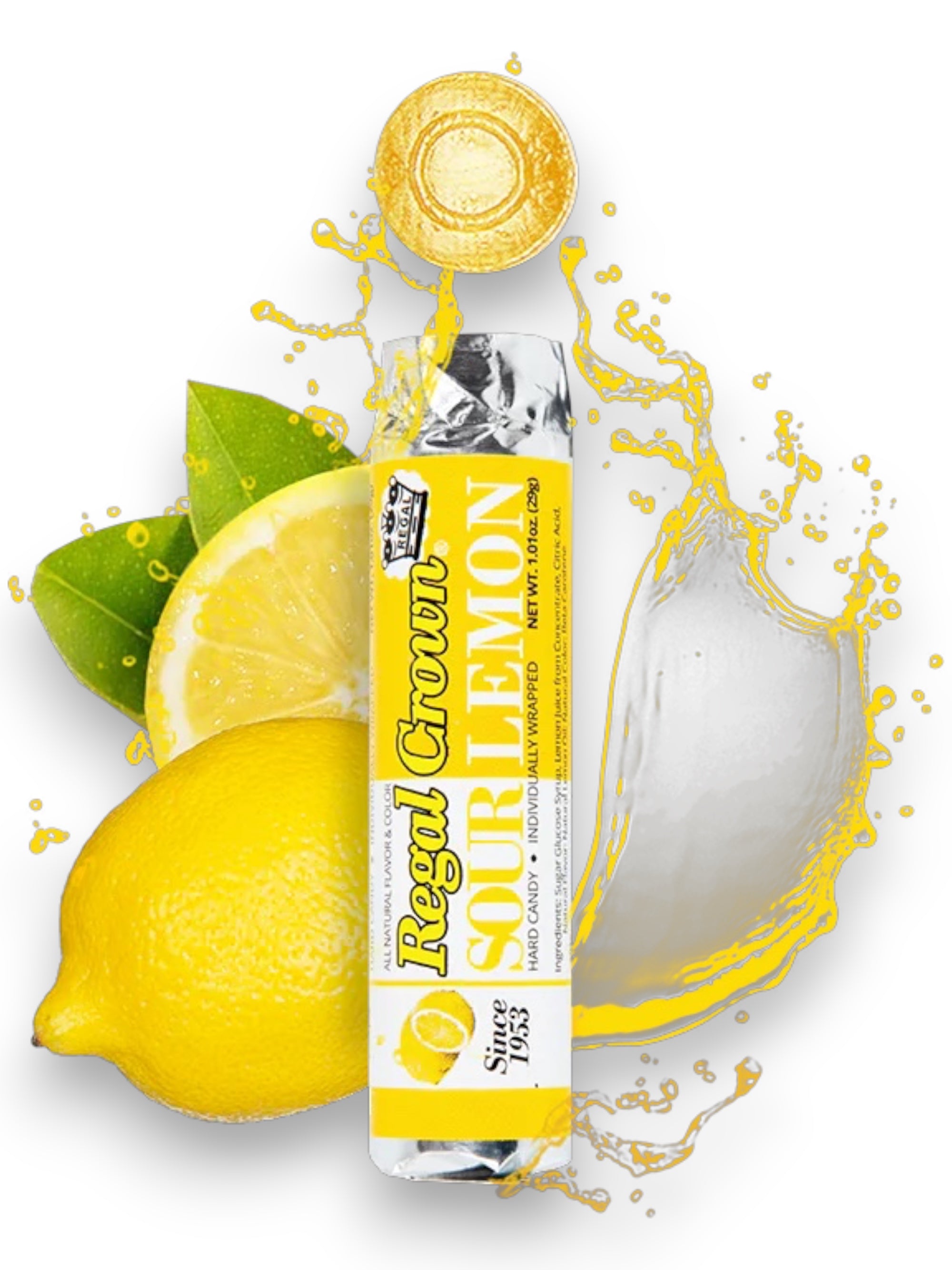 Regal Crown Sour Lemon Hard Candy | Classic Imported Lemon Candy