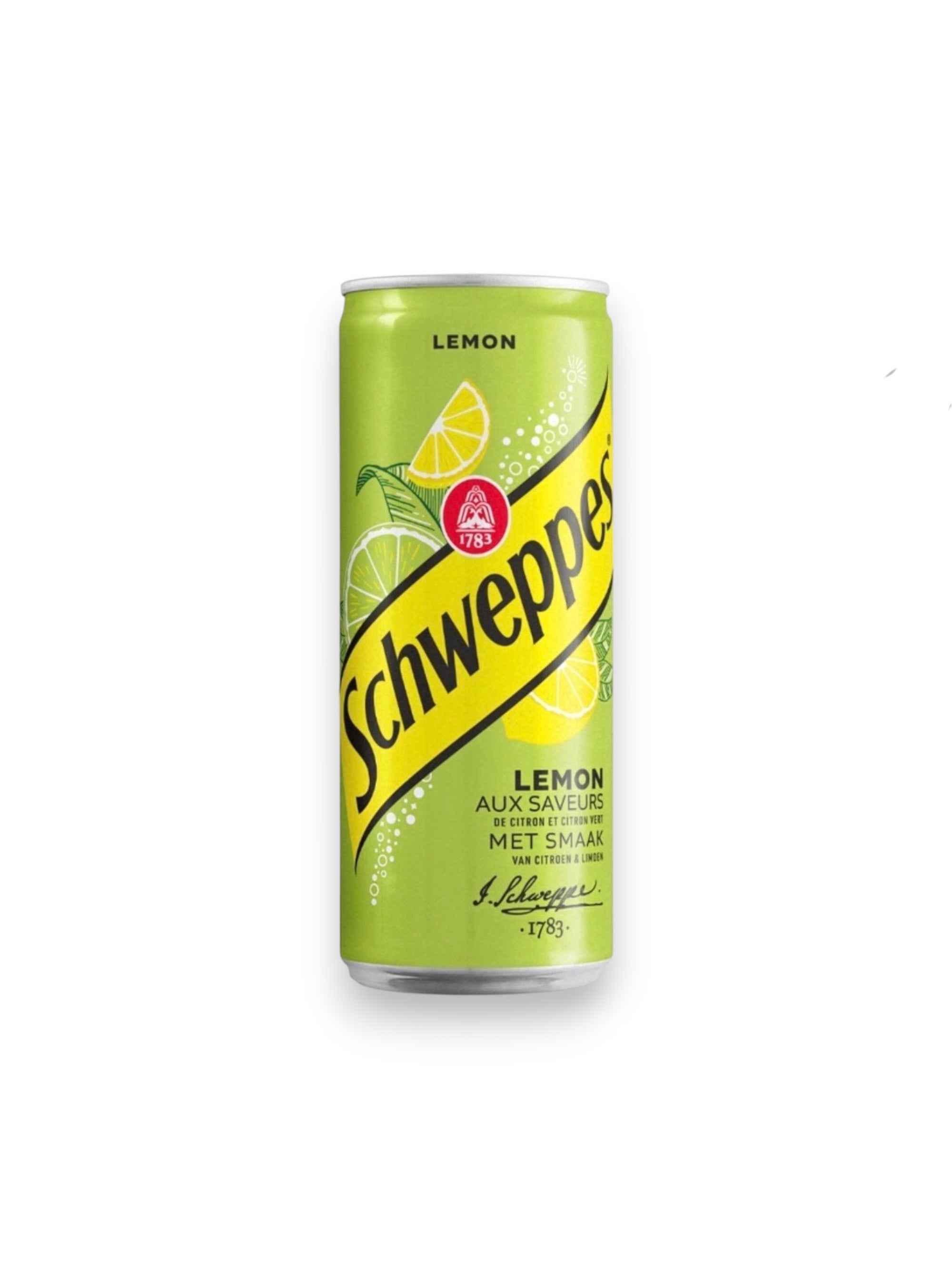 Schweppes Lemon 330ml Can – Imported from France Citrus Soft Drink