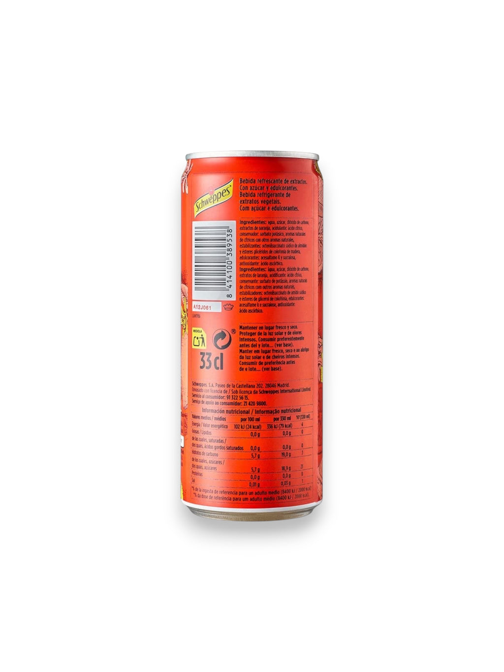 Schweppes Agrumes aux Saveurs 330ml Can – Imported from France Premium Citrus Soft Drink