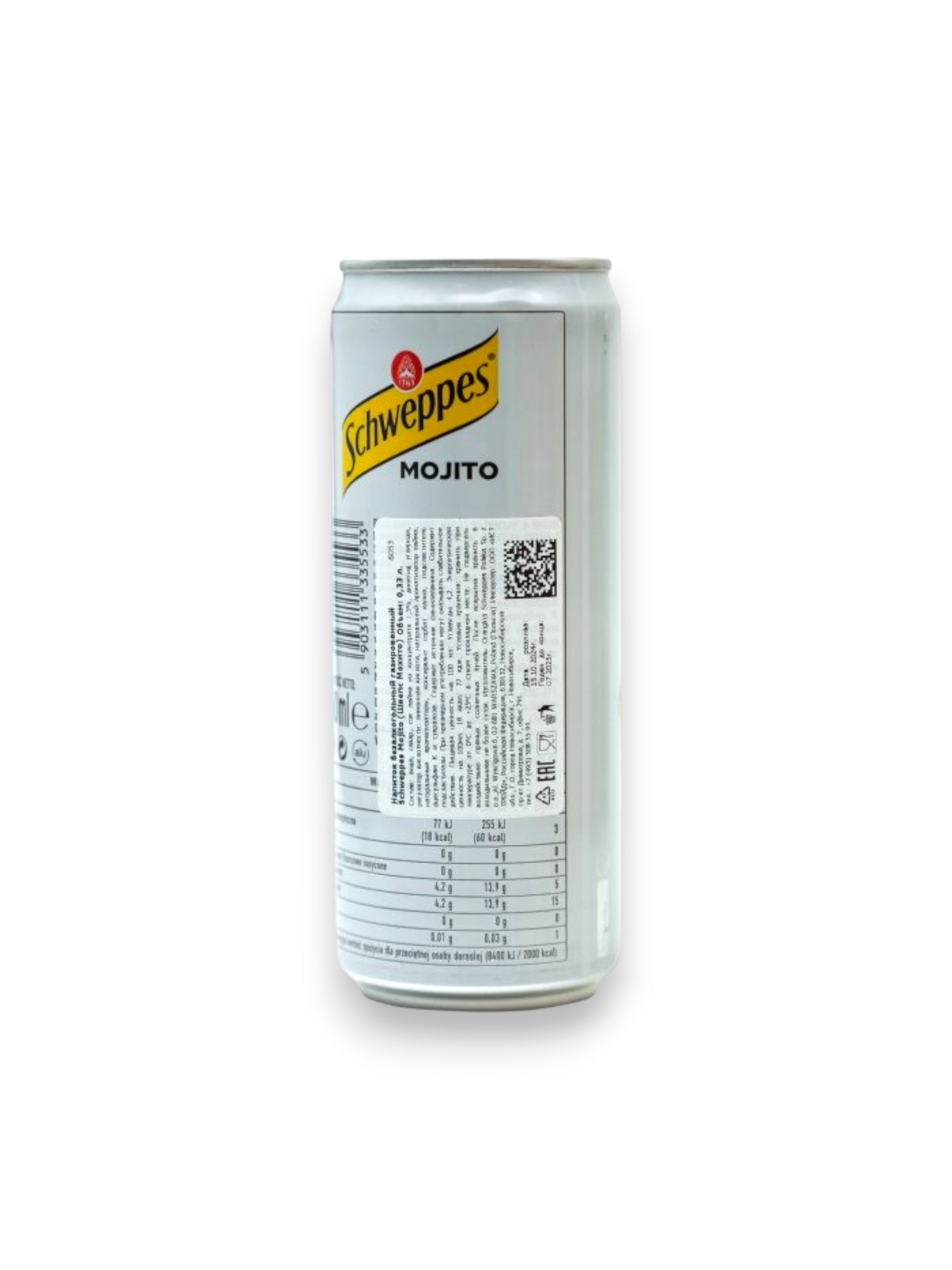 Schweppes Mojito 330ml Can – Imported from France Mint Lime Soft Drink