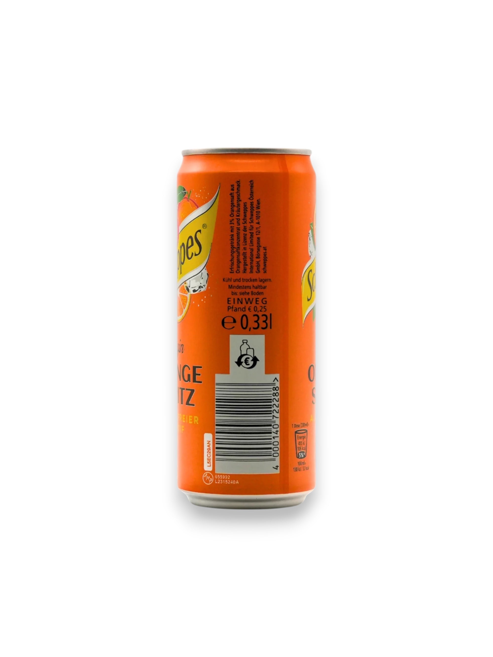 Schweppes Orange Passion 330ml Can – Imported from France Premium Citrus Soft Drink