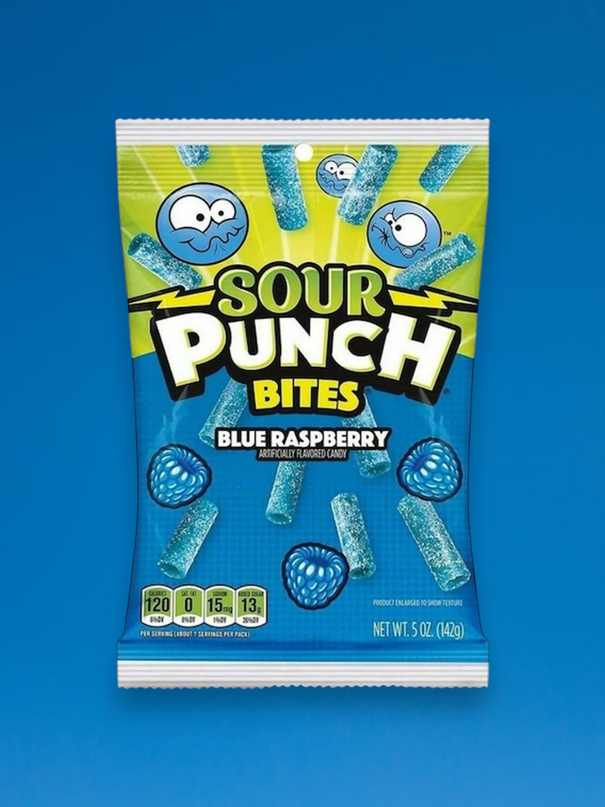 Sour Punch Blue Raspberry Candy | Imported Sour Blue Raspberry Gummies