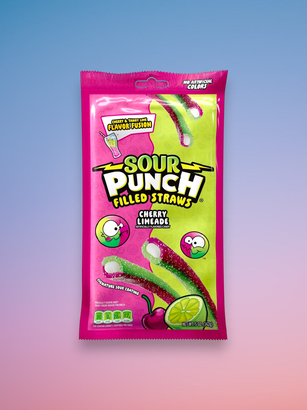 Sour Punch Cherry Limeade Filled Straws 142g | Imported Sour Candy Straws
