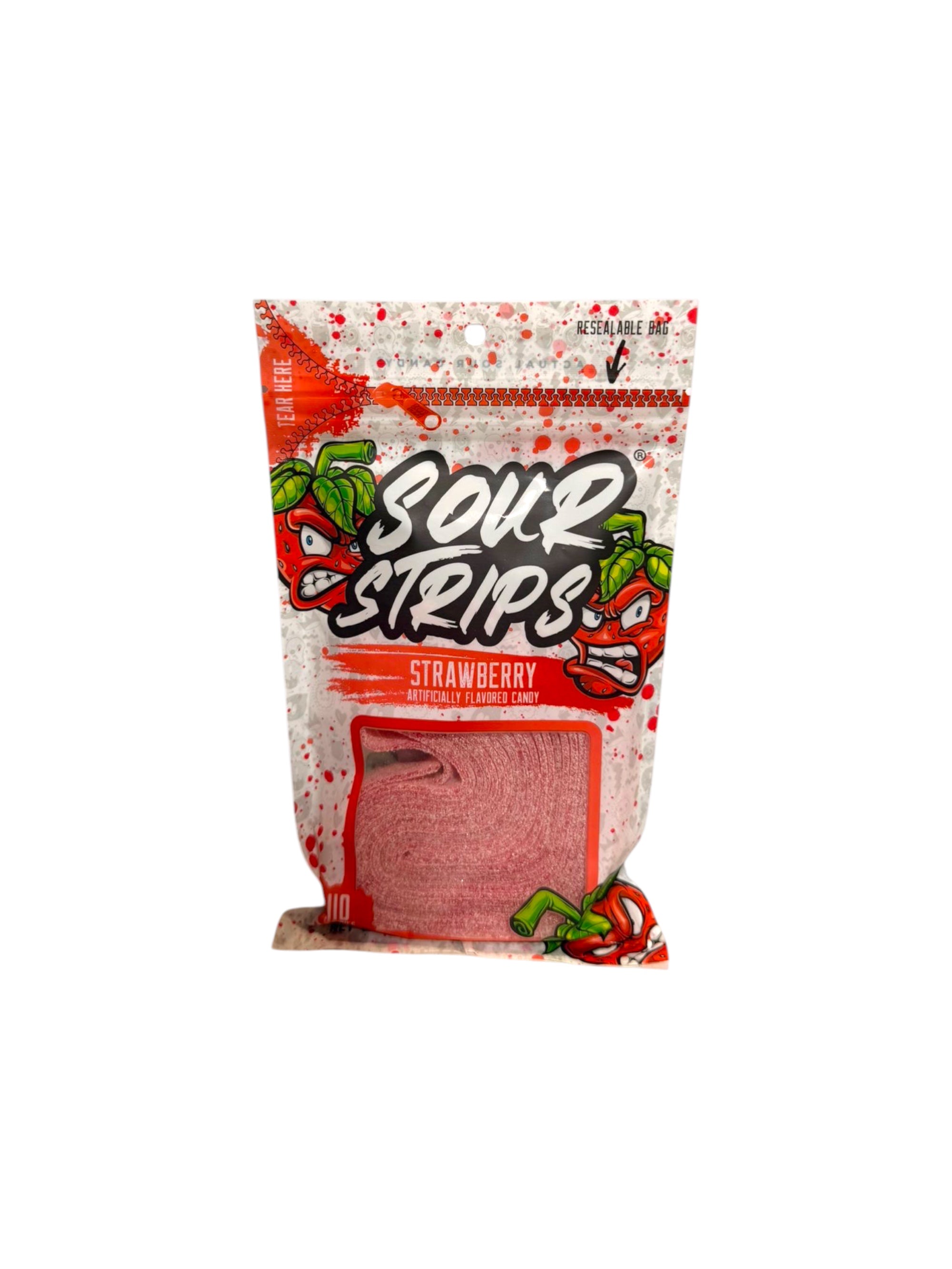 Sour Strips Strawberry Candy 96g imported from Spain sour chewy candy
