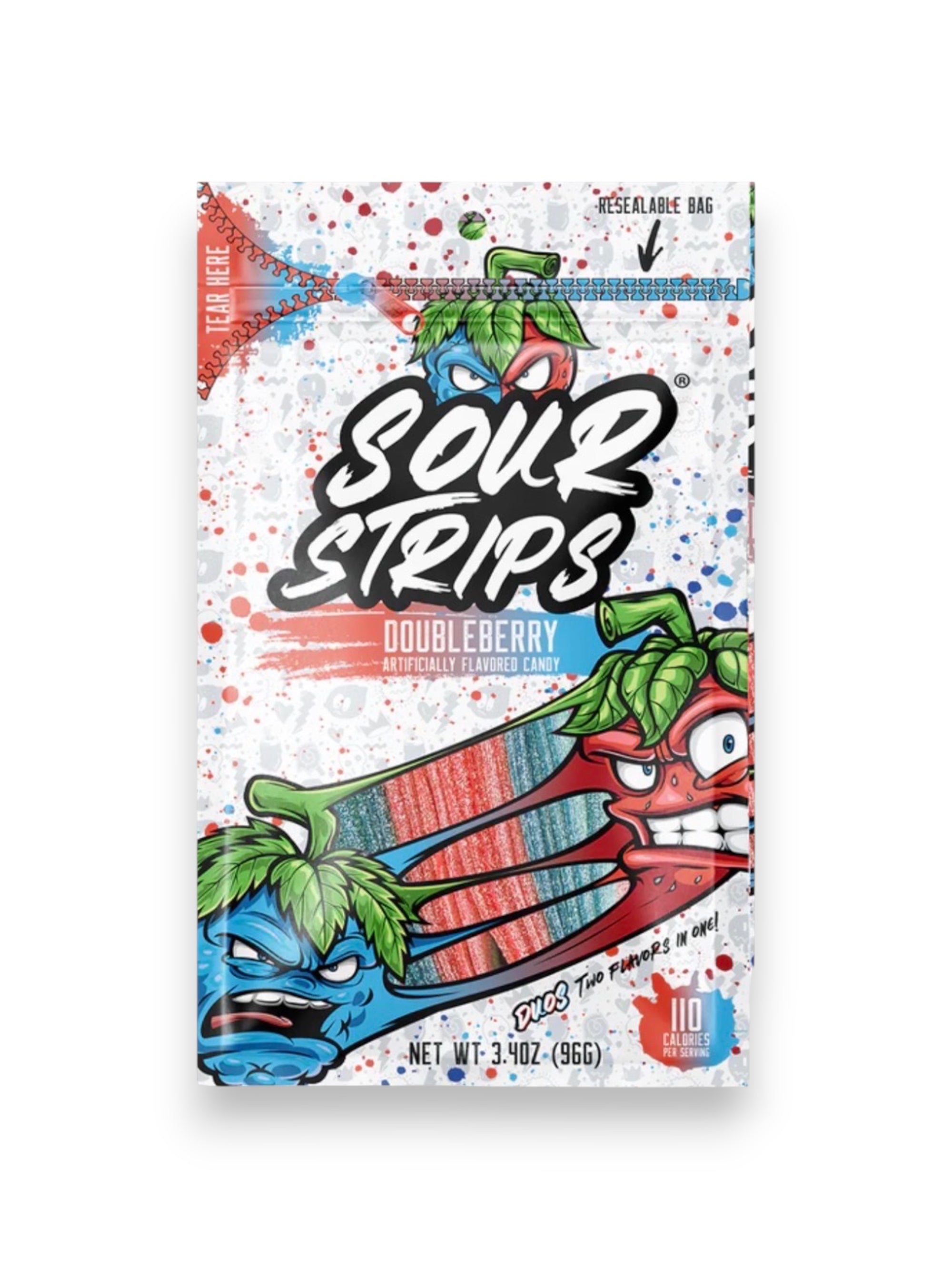 Sour Strips Double Berry Soft & Chewy Sour Candy 96g – Imported from Spain