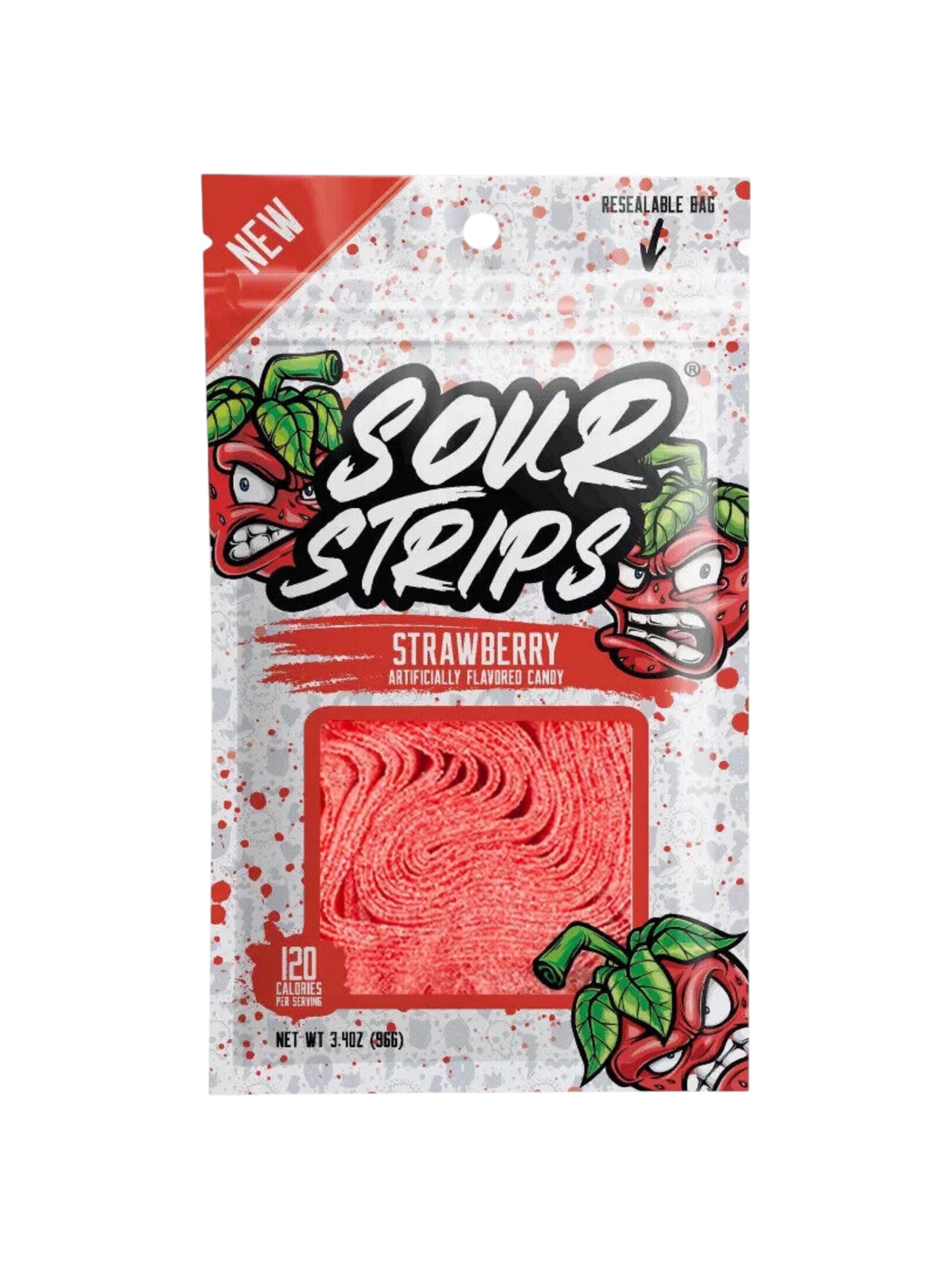 Sour Strips Strawberry Candy 96g – Imported from Spain