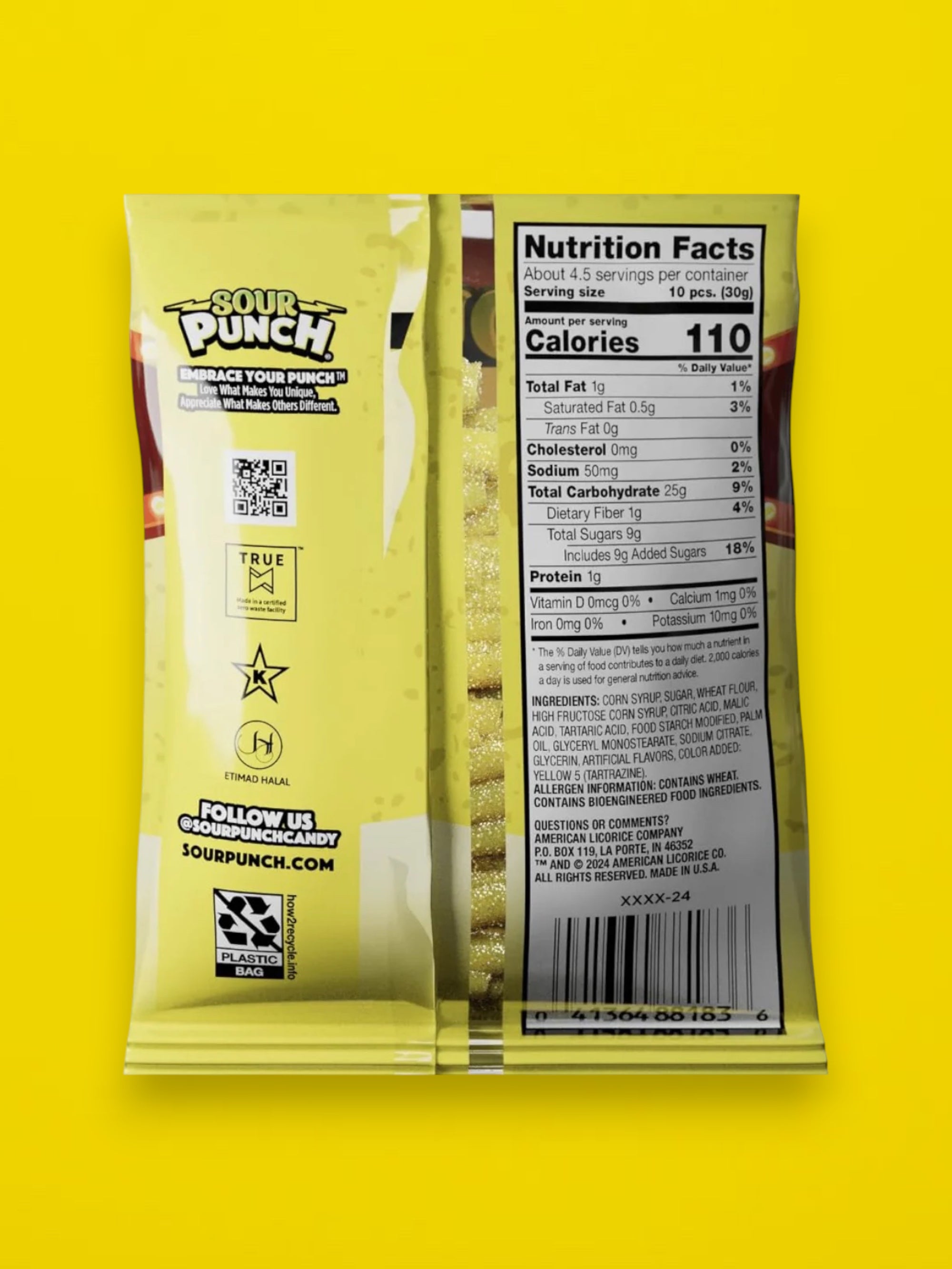 Sour Punch Banana Roulette Candy 142g | Imported Sour Banana Gummies