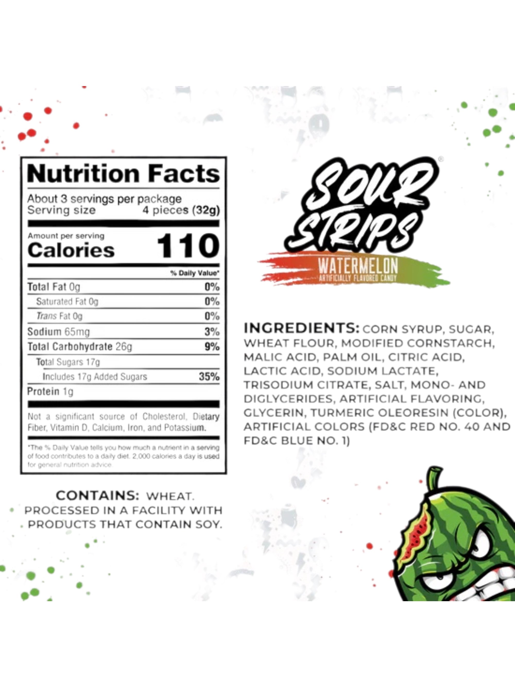 Sour Strips Watermelon Candy 96g – Viral Sour Candy Imported from Spain