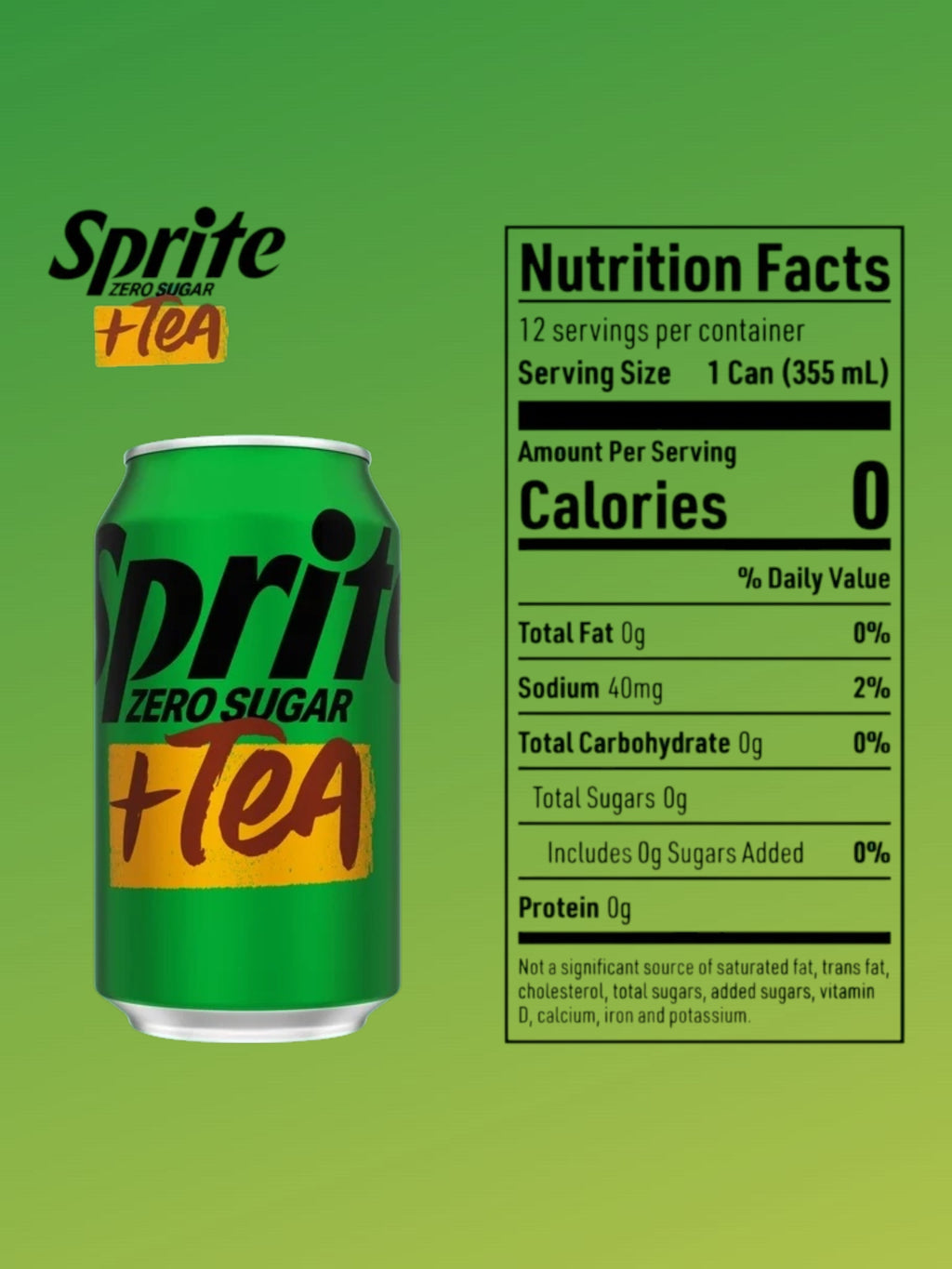 Sprite Tea Zero Sugar – 355ml Imported Exotic Can