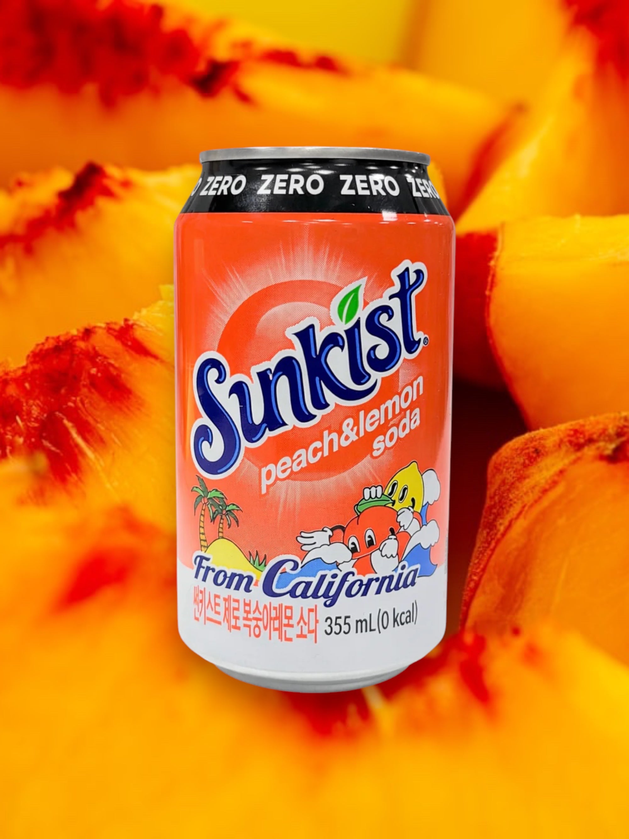 Sunkist Peach Lemon Zero Sugar 355ml Can – Imported Exotic Soda